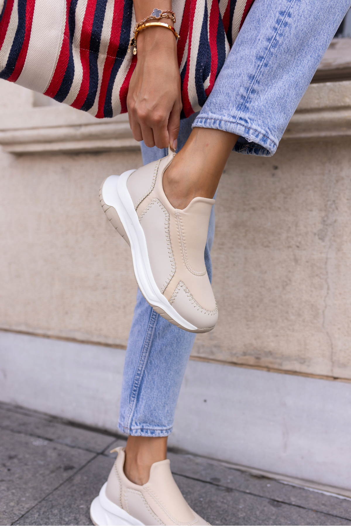 BOSETTİ KADİN VİZON DALGIÇ KUMAŞ EVA TABAN SNEAKER