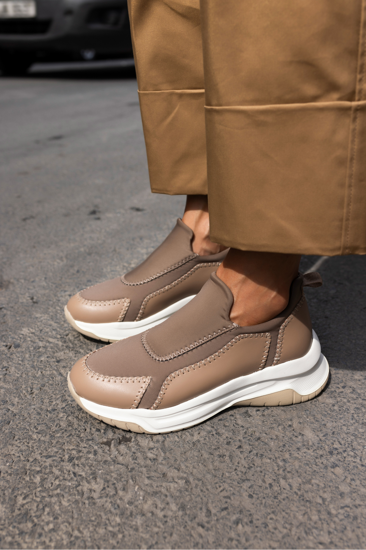 BOSETTİ KADİN VİZON DALGIÇ KUMAŞ EVA TABAN SNEAKER