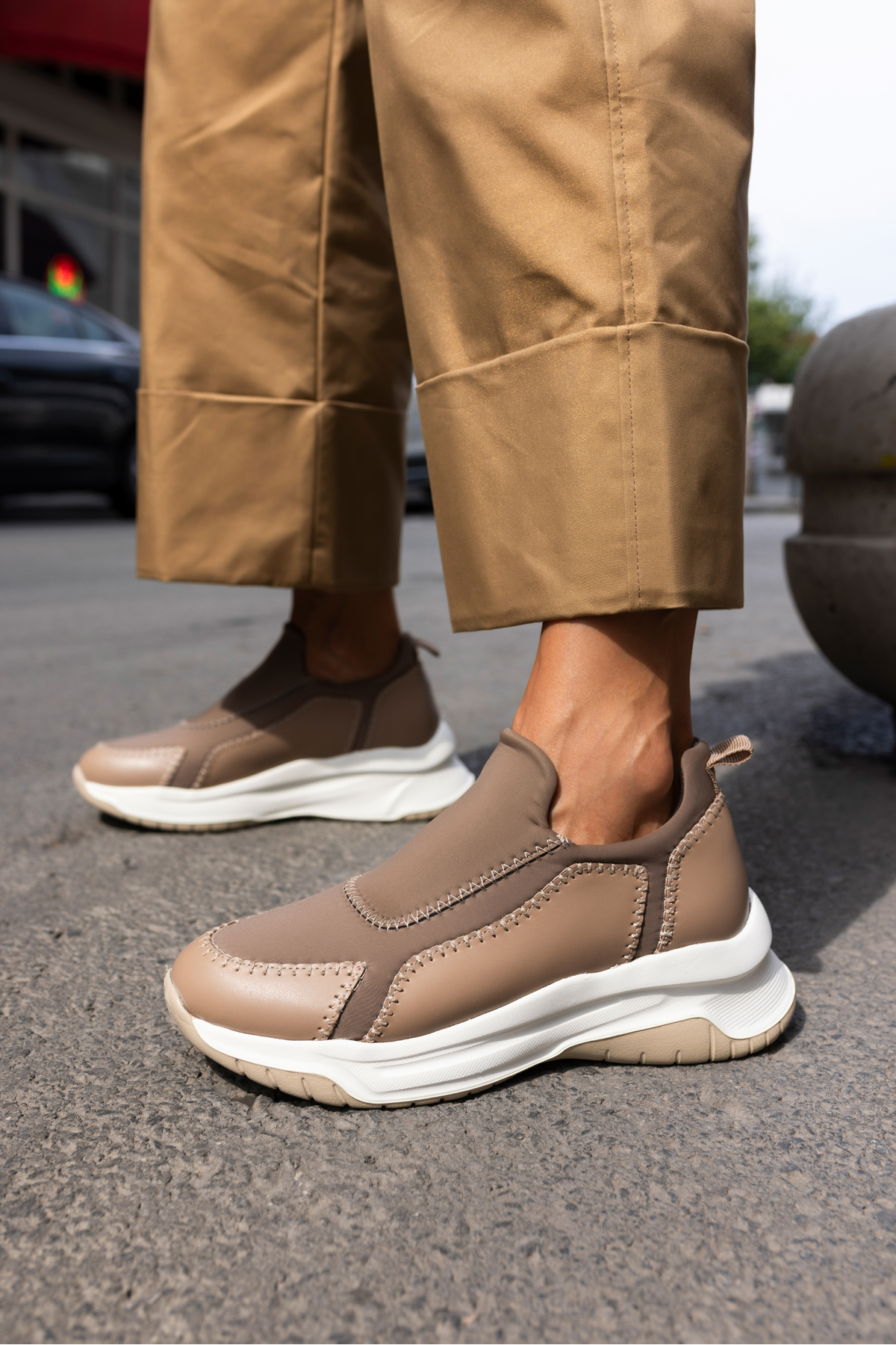 BOSETTİ KADİN VİZON DALGIÇ KUMAŞ EVA TABAN SNEAKER