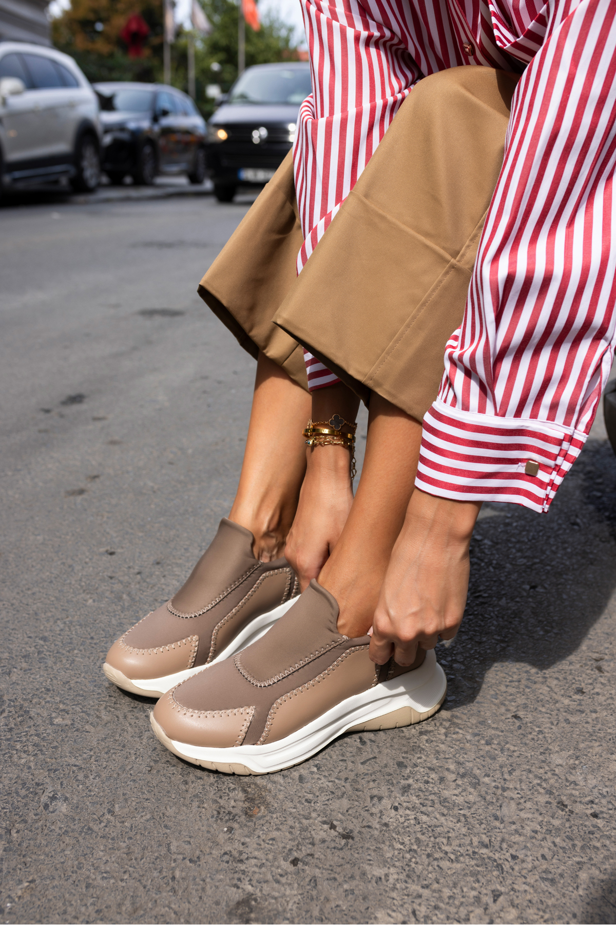 BOSETTİ KADİN VİZON DALGIÇ KUMAŞ EVA TABAN SNEAKER
