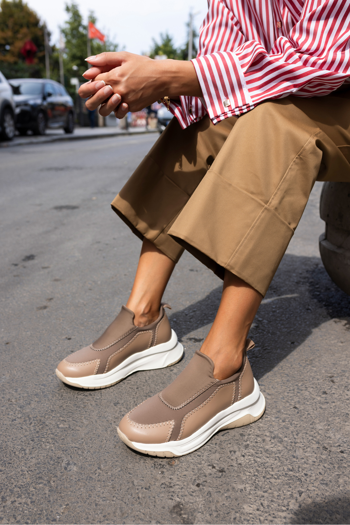 BOSETTİ KADİN VİZON DALGIÇ KUMAŞ EVA TABAN SNEAKER