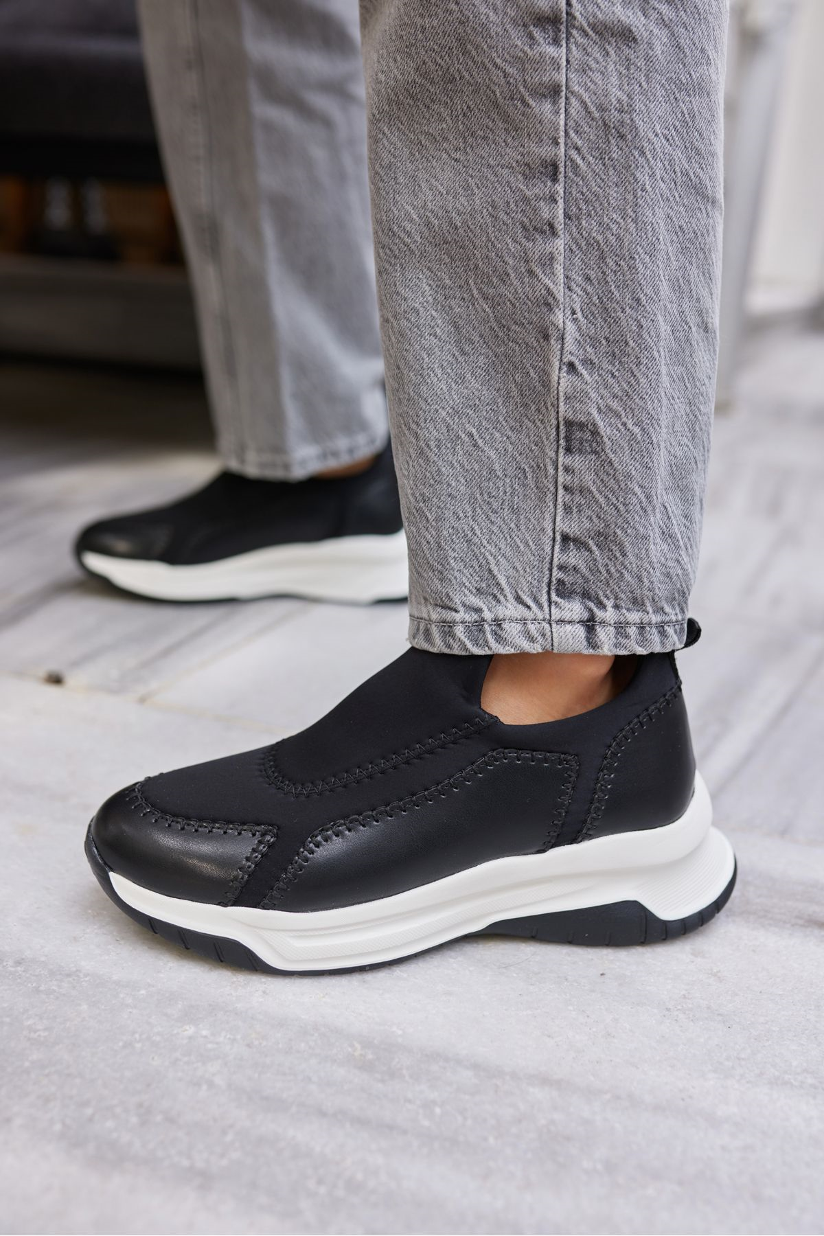 BOSETTİ KADİN VİZON DALGIÇ KUMAŞ EVA TABAN SNEAKER