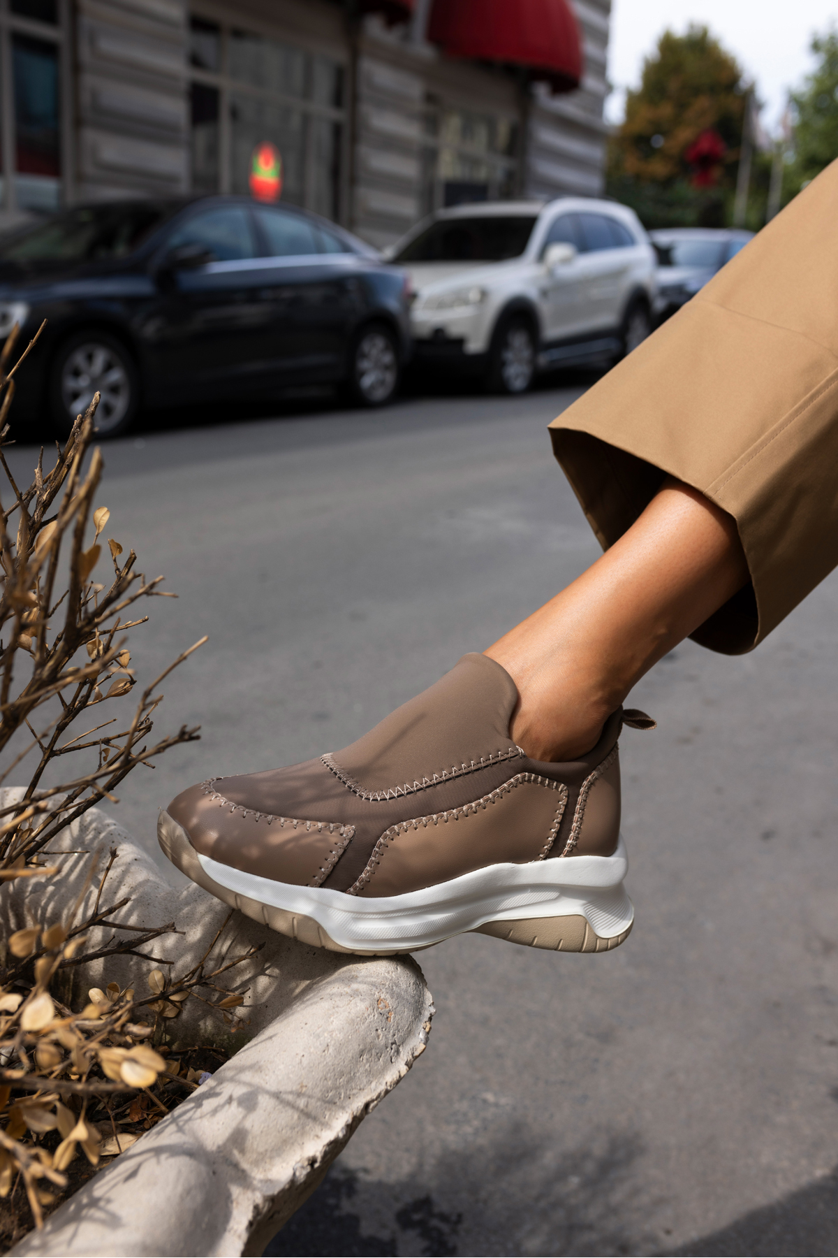 BOSETTİ KADİN VİZON DALGIÇ KUMAŞ EVA TABAN SNEAKER