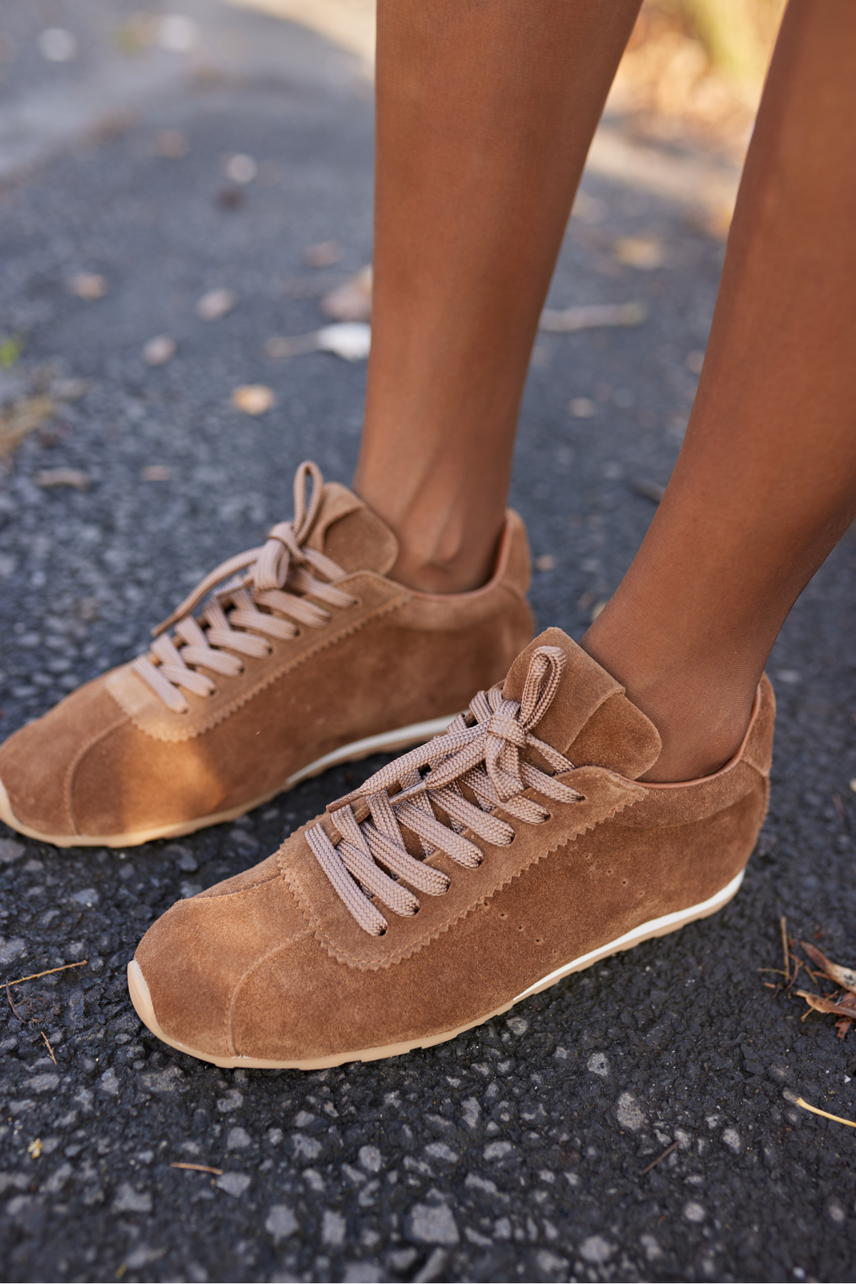 Bosetti Kadın Tutun Taba Gercek Suet Bagcikli Sneaker