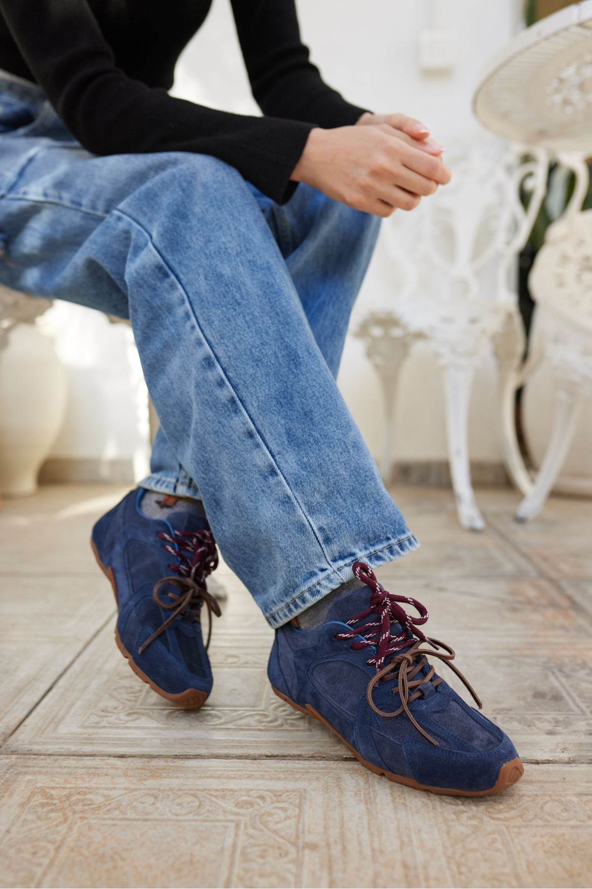 GARCİA KADIN LACİVERT SÜET SNEAKERS