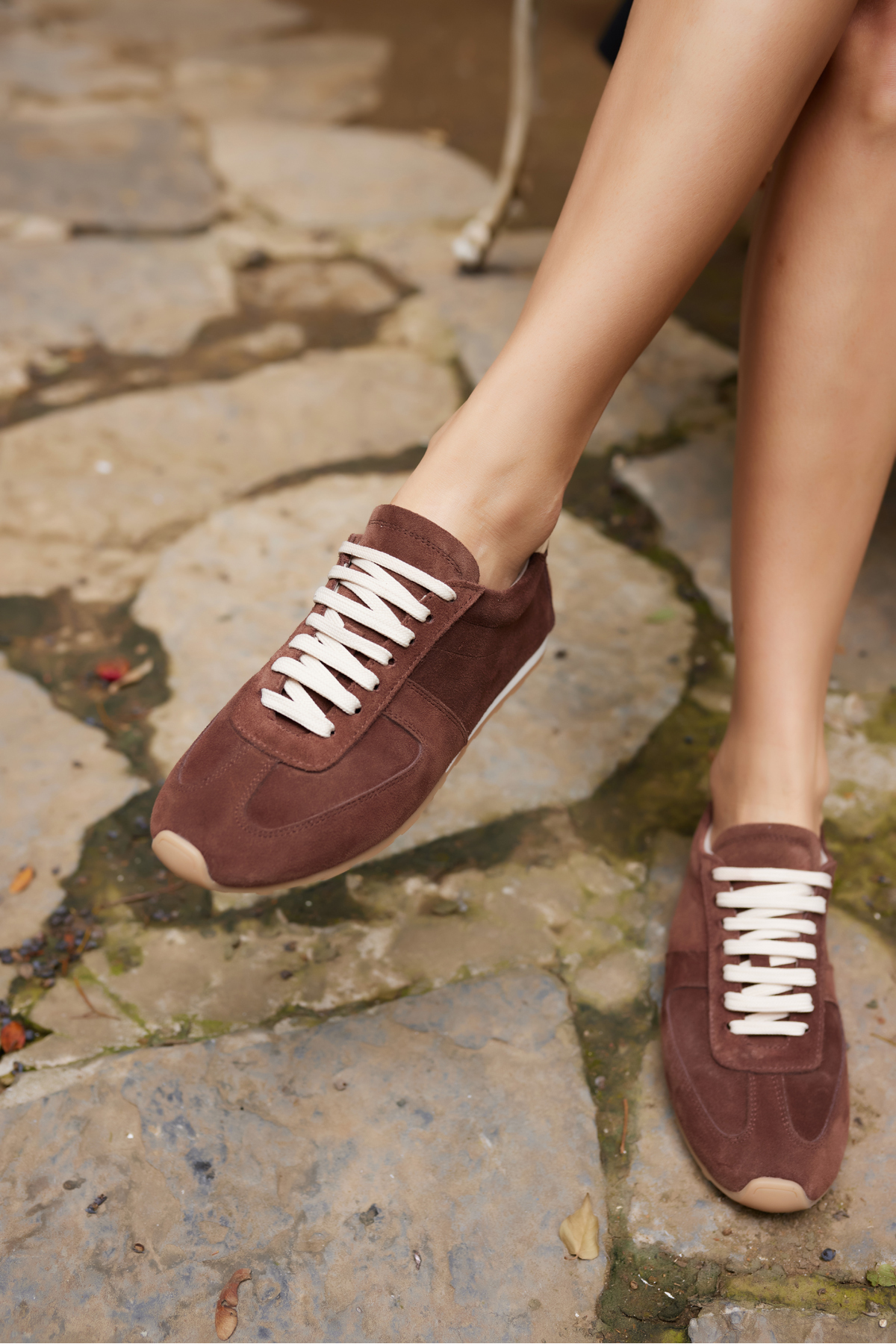 TORES KADIN KAHVERENGİ GERCEK SUET BAGCIKLI SNEAKER