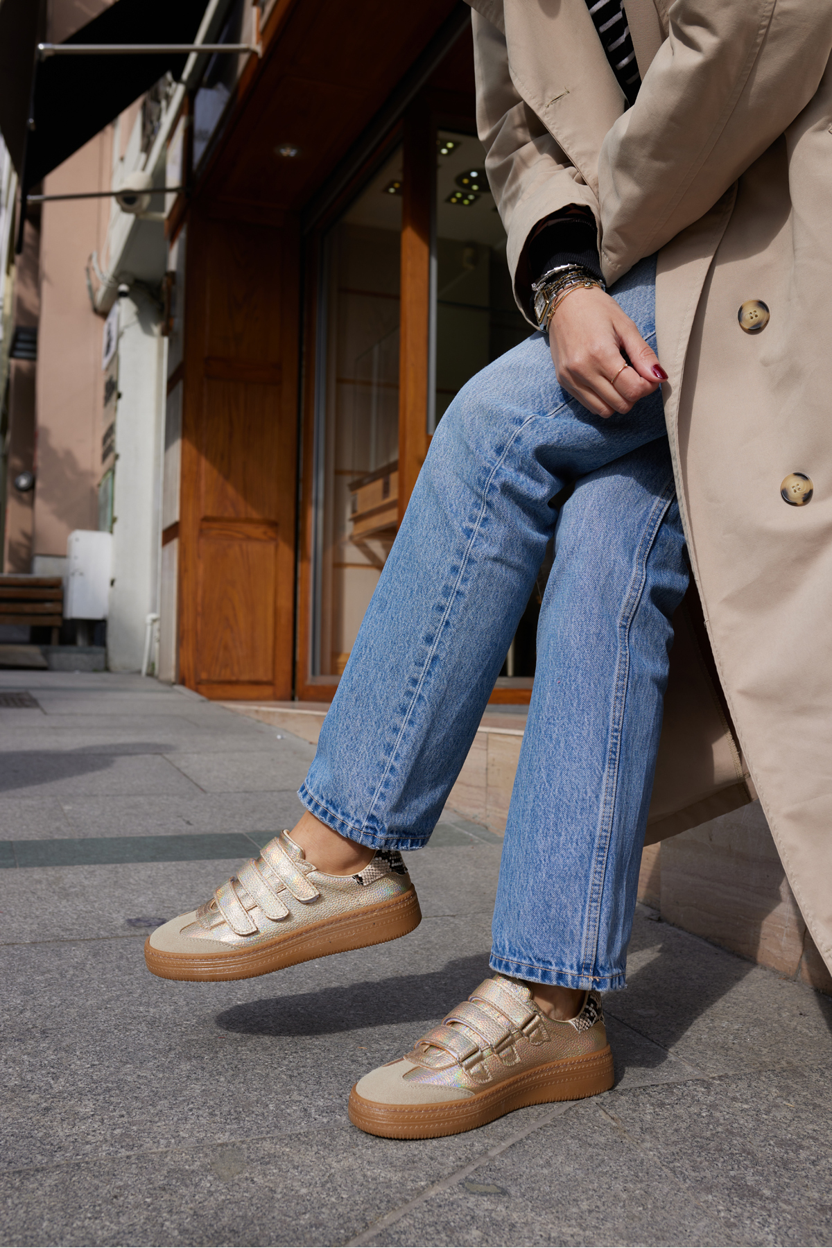 CELSO KADIN LEOPAR CIRTLI KIRMIZI DETAY SNEAKER