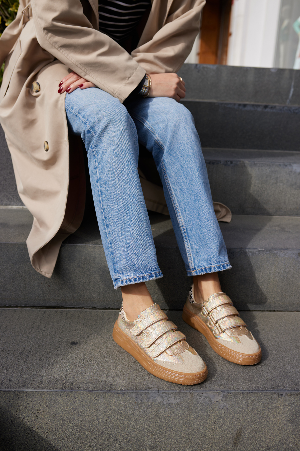 CELSO KADIN LEOPAR CIRTLI KIRMIZI DETAY SNEAKER