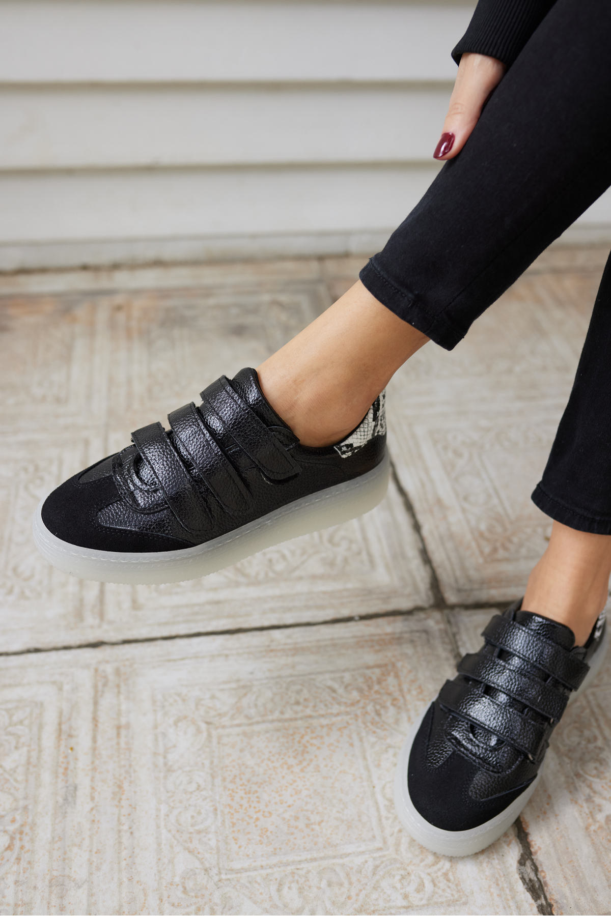 CELSO KADIN LEOPAR CIRTLI KIRMIZI DETAY SNEAKER