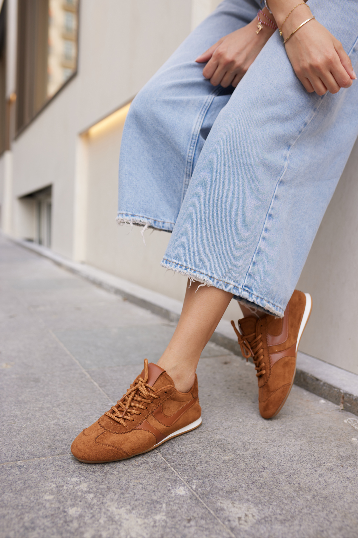 ANNA KADIN TABA SUET BAGCIKLI SNEAKER