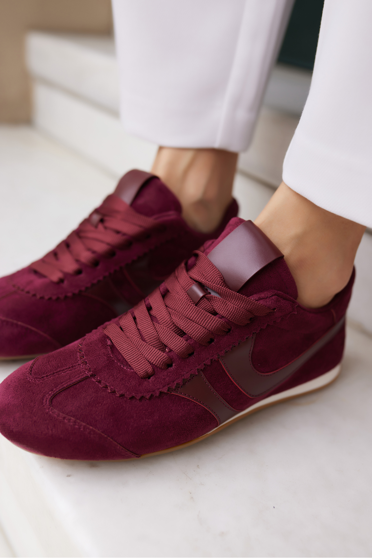 ANNA KADIN TABA SUET BAGCIKLI SNEAKER