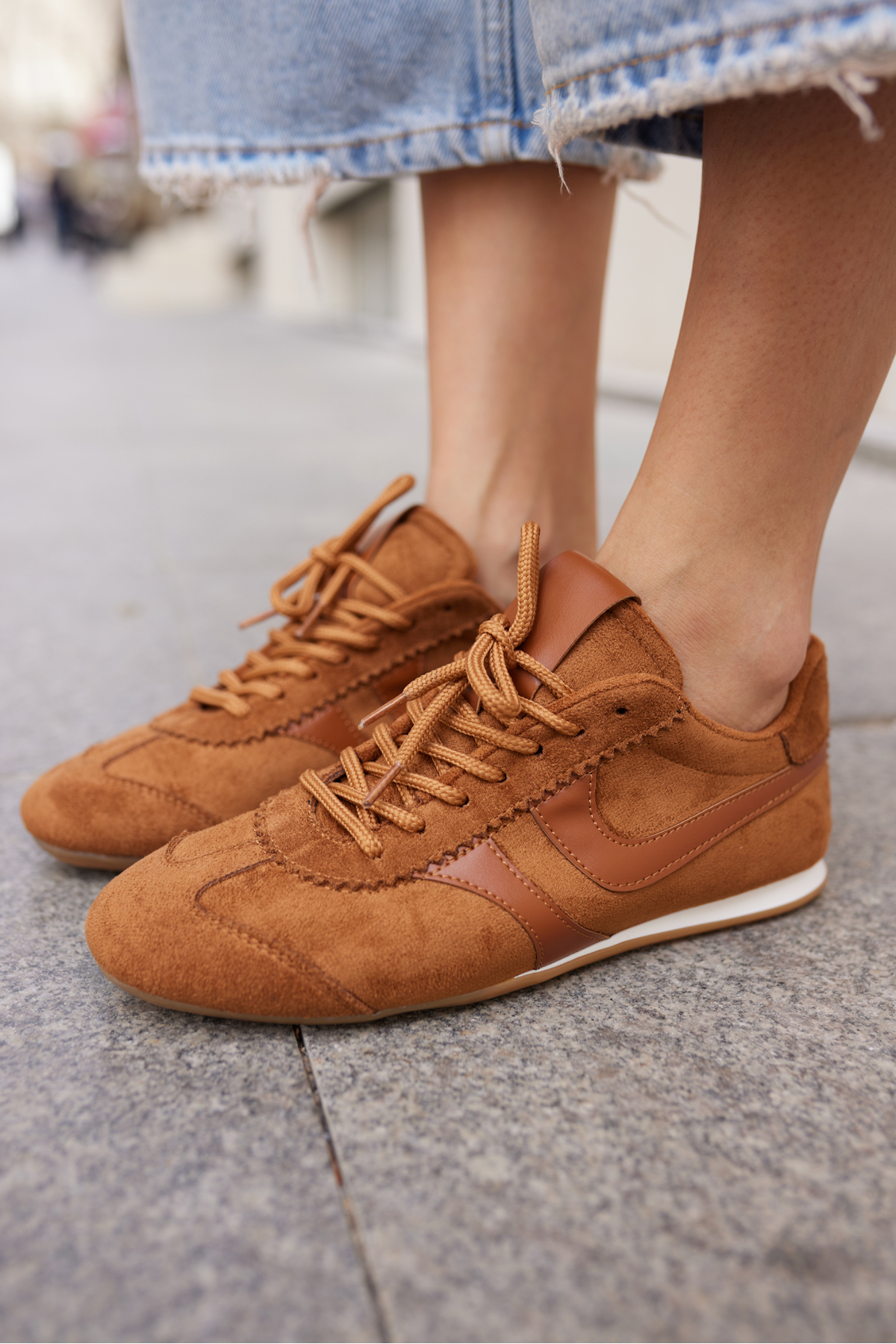 ANNA KADIN TABA SUET BAGCIKLI SNEAKER