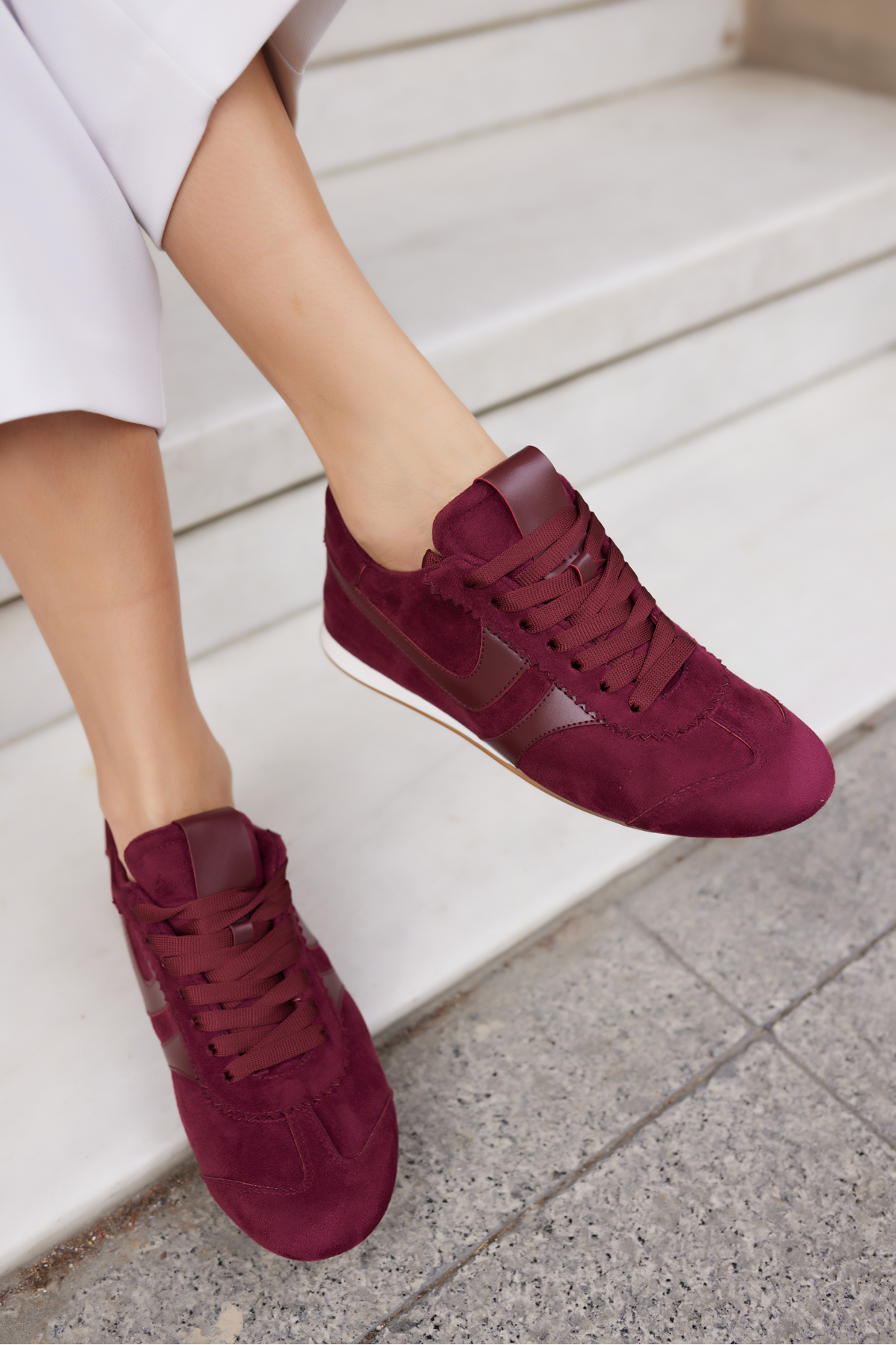 ANNA KADIN TABA SUET BAGCIKLI SNEAKER