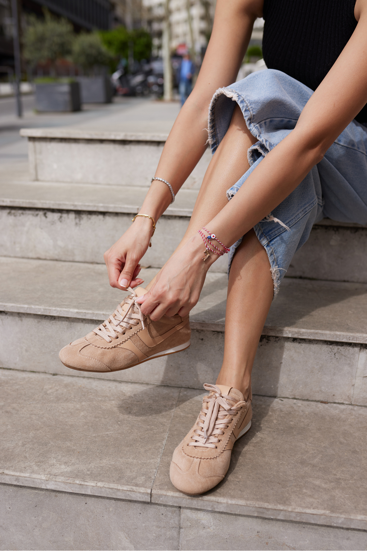 ANNA KADIN TABA SUET BAGCIKLI SNEAKER