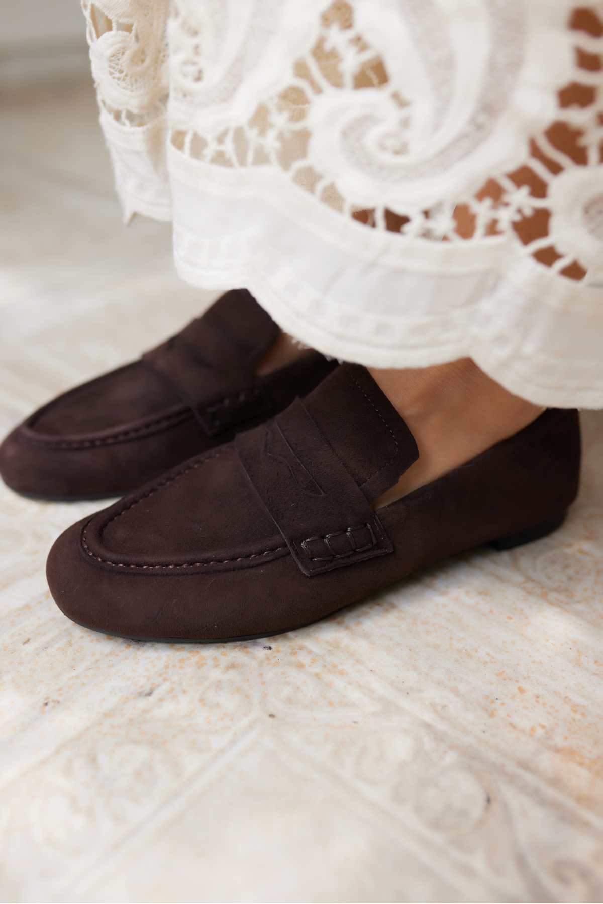 MİLLY KADİN LACİVERT SUET LOAFER BABET AYAKKABİ