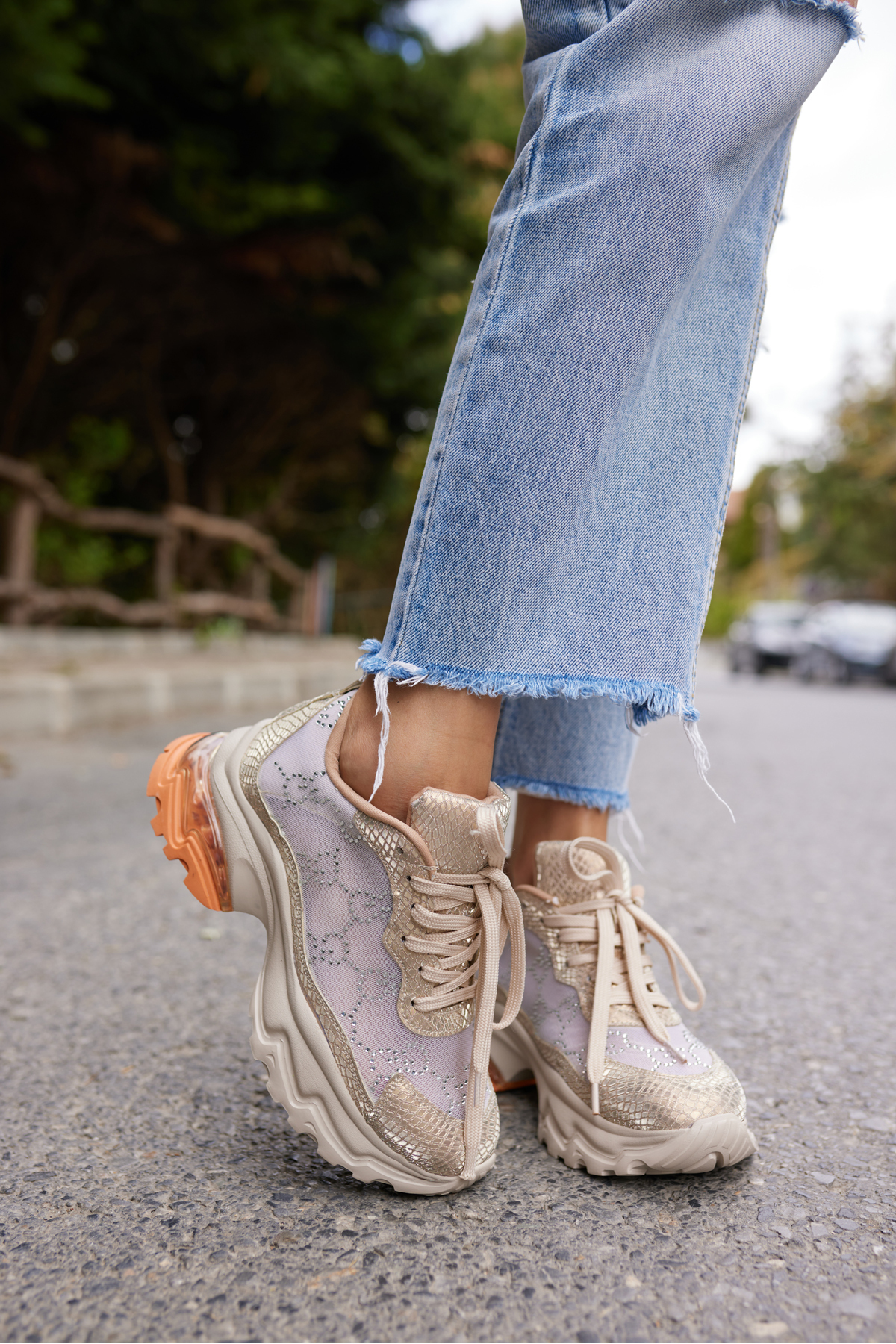 VIVA KADIN SIYAH TUL TAS DETAY ITHAL TABAN SNEAKER