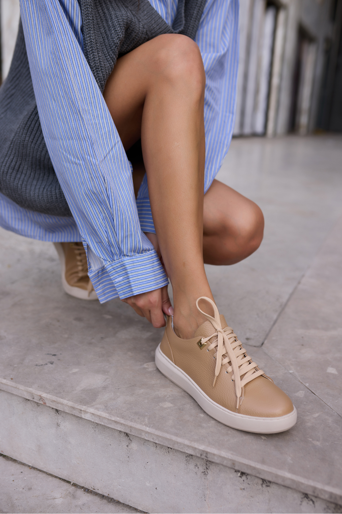 ARİANA KADIN NUDE GERCEK DERİ BAGCIKLI SNEAKER