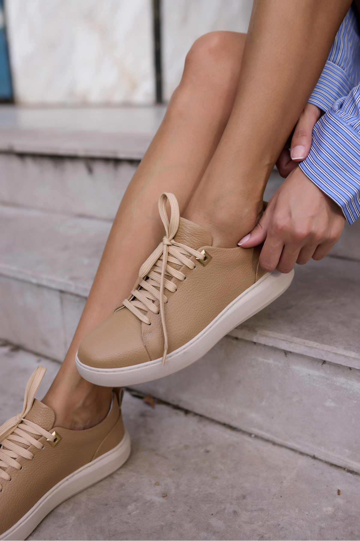 ARİANA KADIN NUDE GERCEK DERİ BAGCIKLI SNEAKER