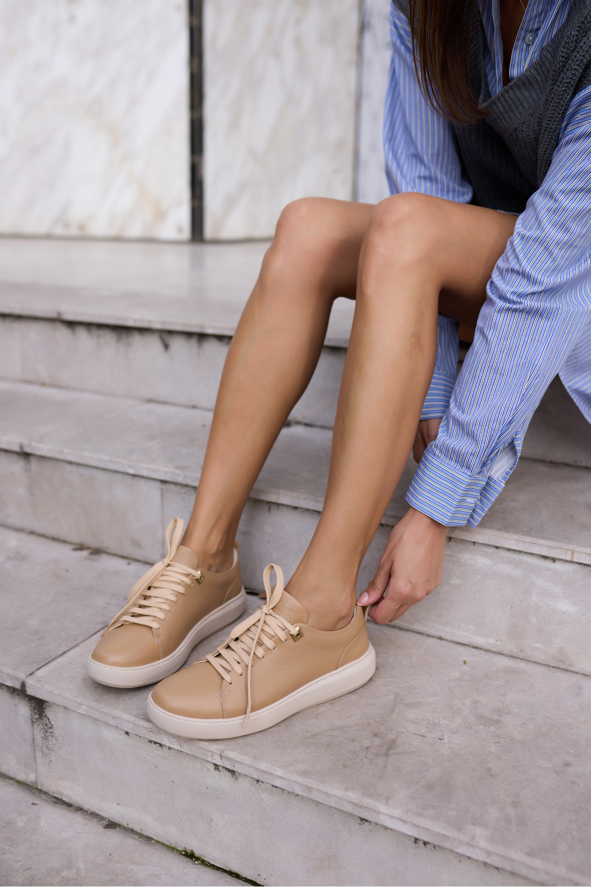 ARİANA KADIN NUDE GERCEK DERİ BAGCIKLI SNEAKER