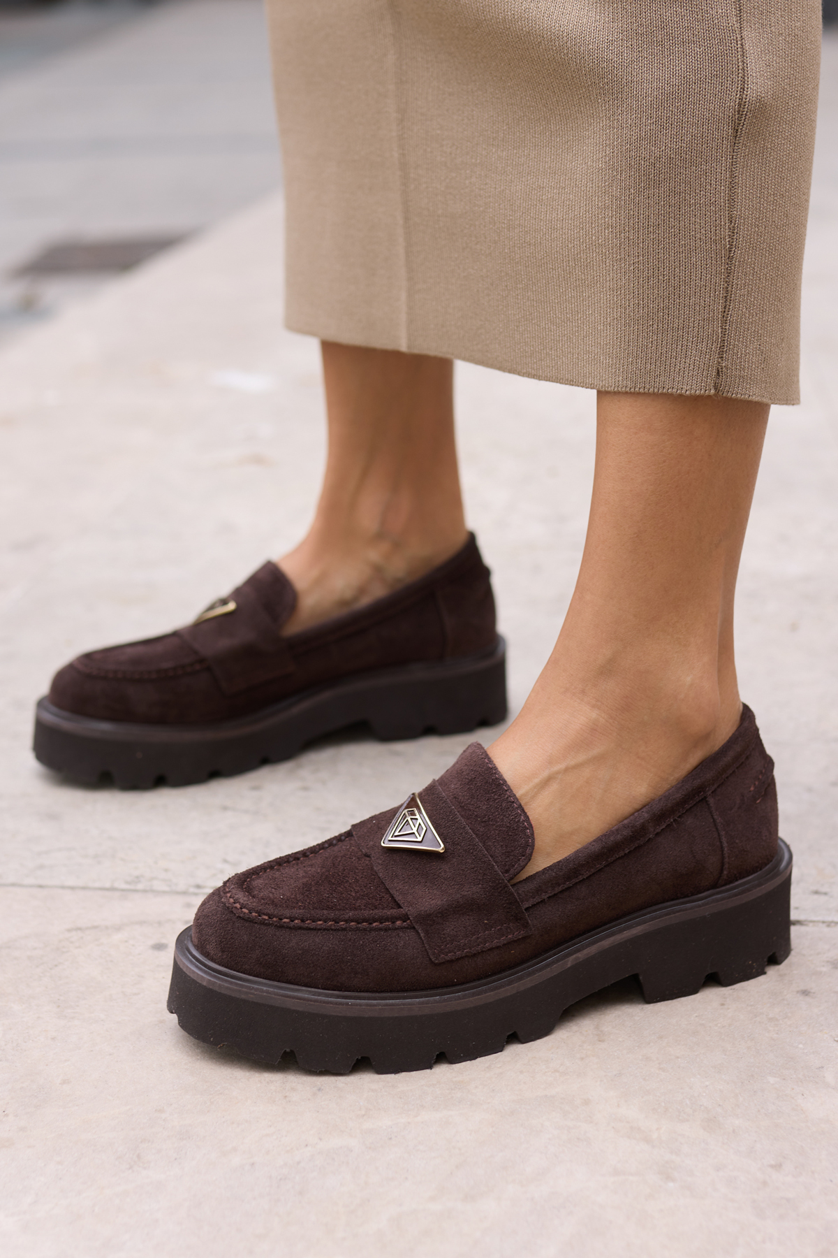 MİRELA KADİN TABA TUTUN GERCEK SUET LOAFER AYAKKABİ