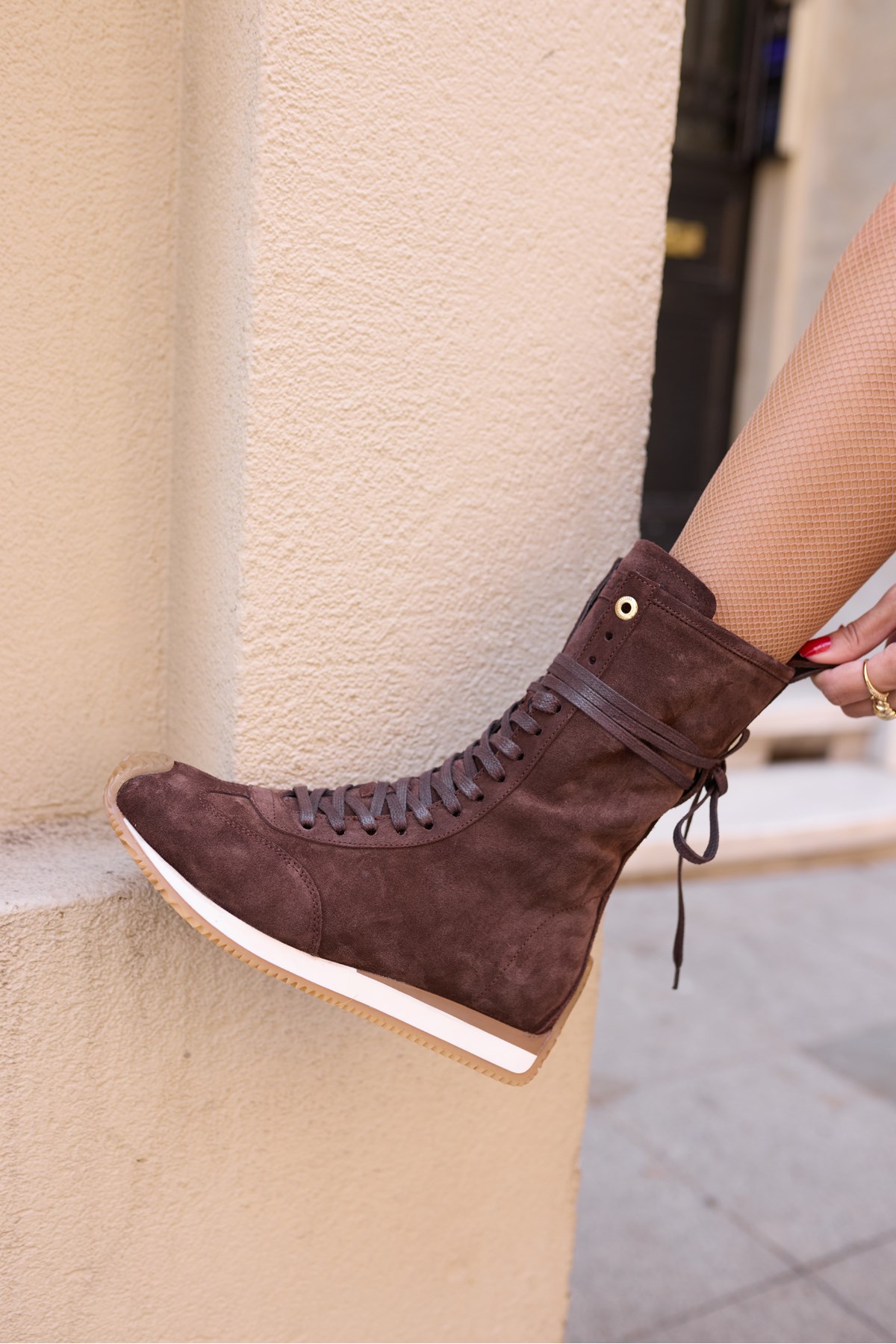 CARMİRA KADİN KAHVE GERCEK SUET BOKSOR SNEAKER BOT