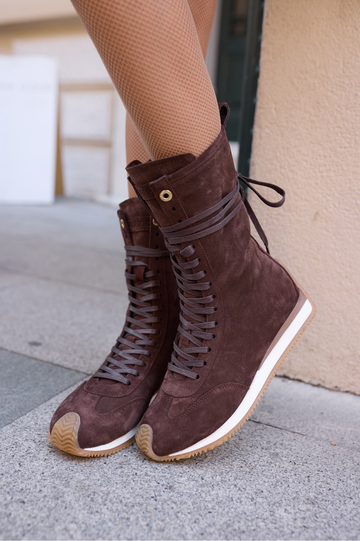 CARMİRA KADİN KAHVE GERCEK SUET BOKSOR SNEAKER BOT