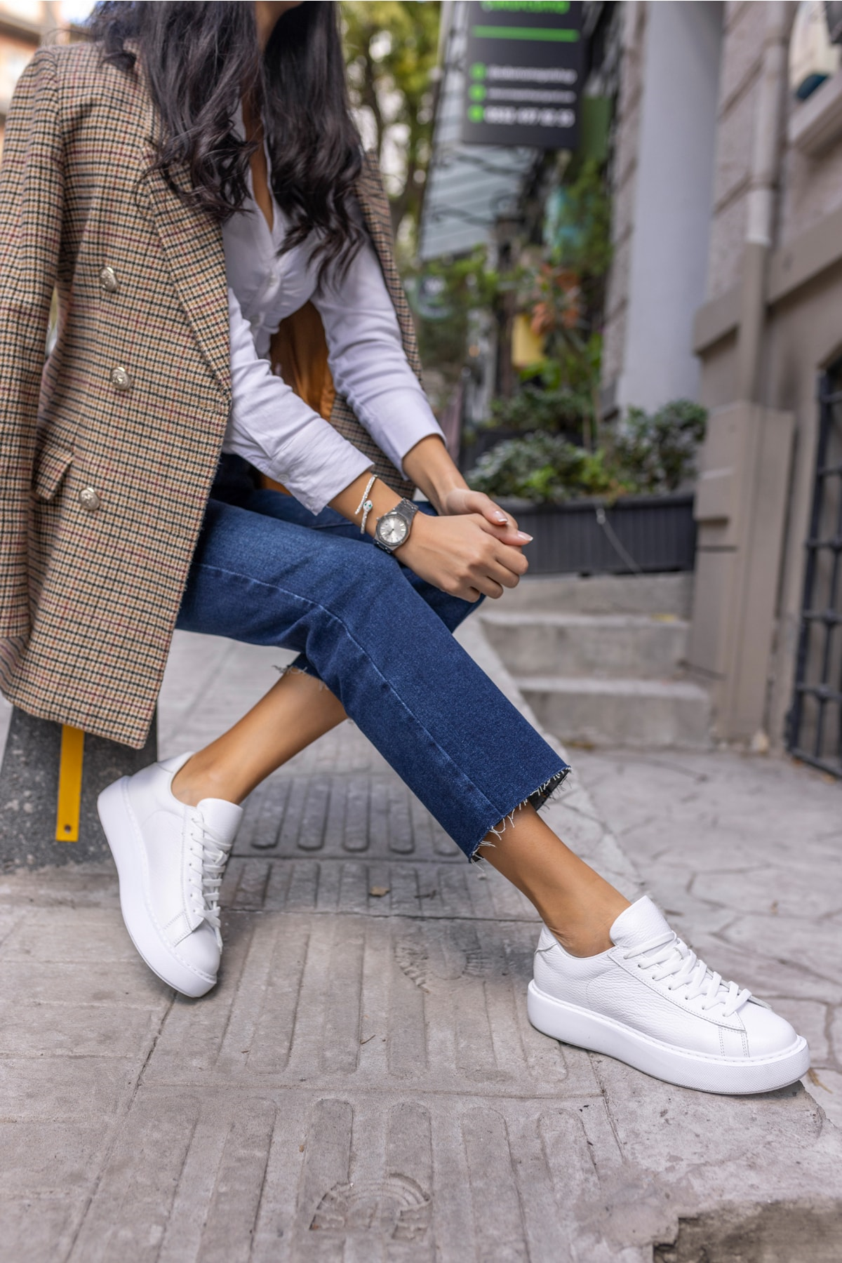 Angelo Kadın Haki Gercek Suet Sneaker