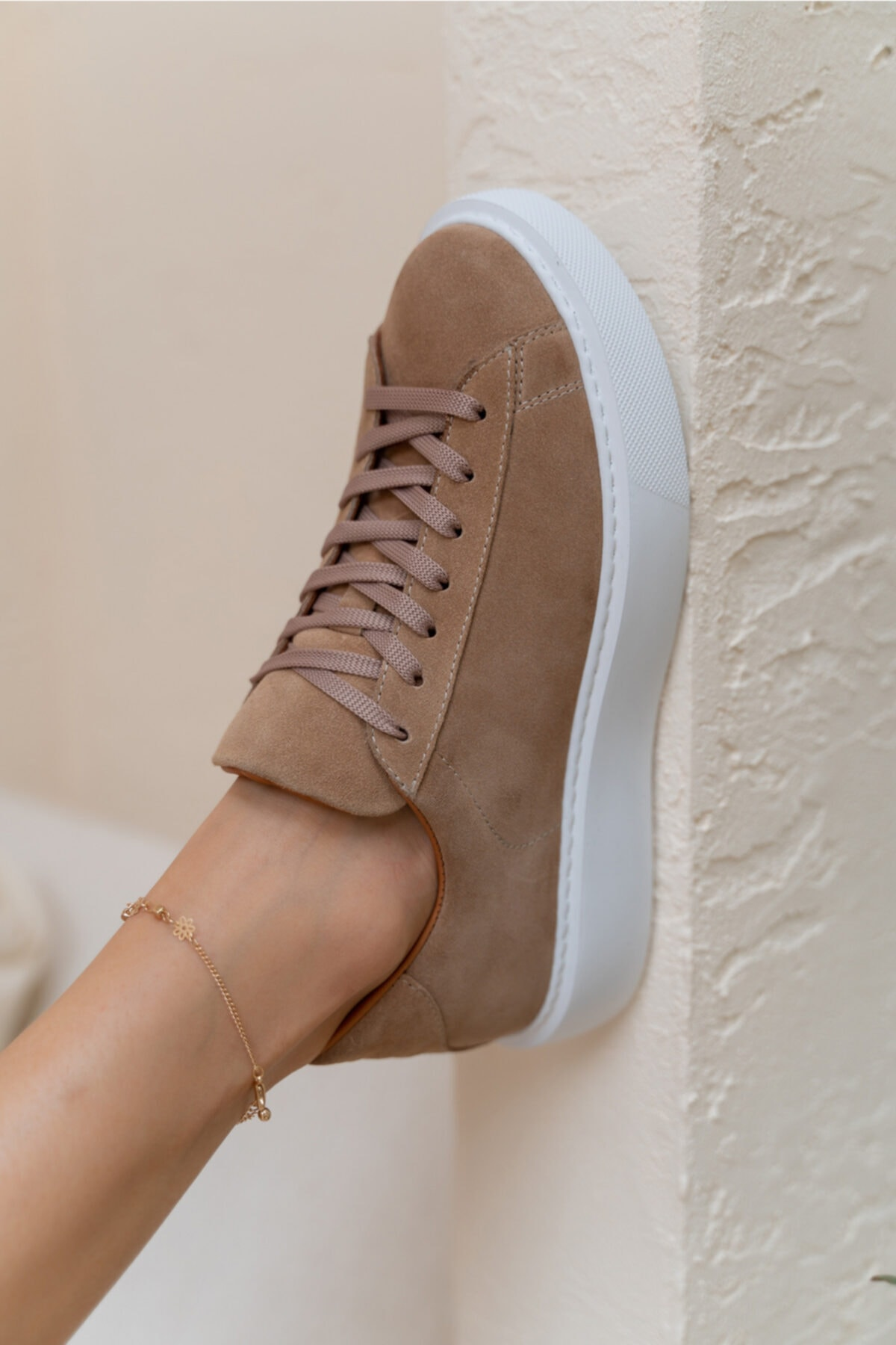 Angelo Kadın Haki Gercek Suet Sneaker
