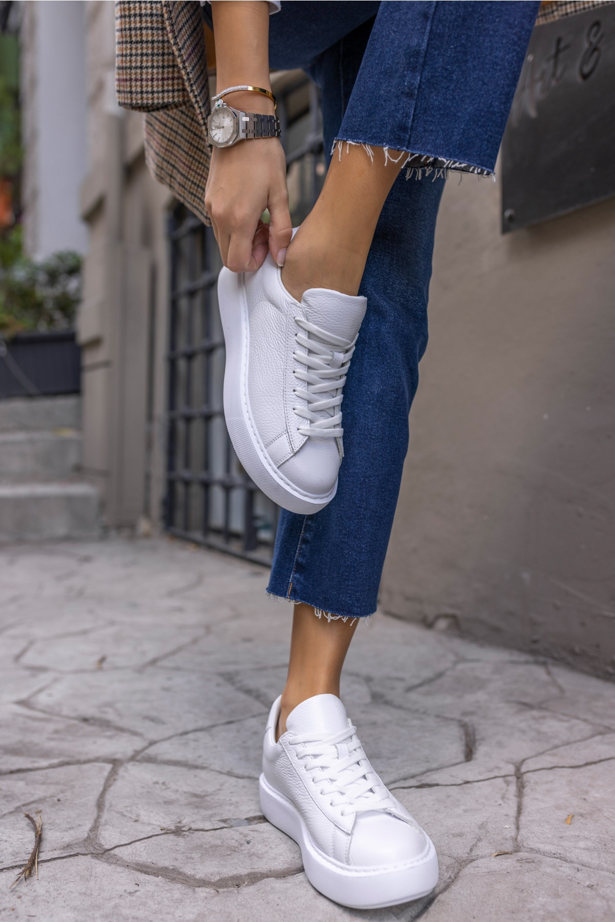 Angelo Kadın Haki Gercek Suet Sneaker