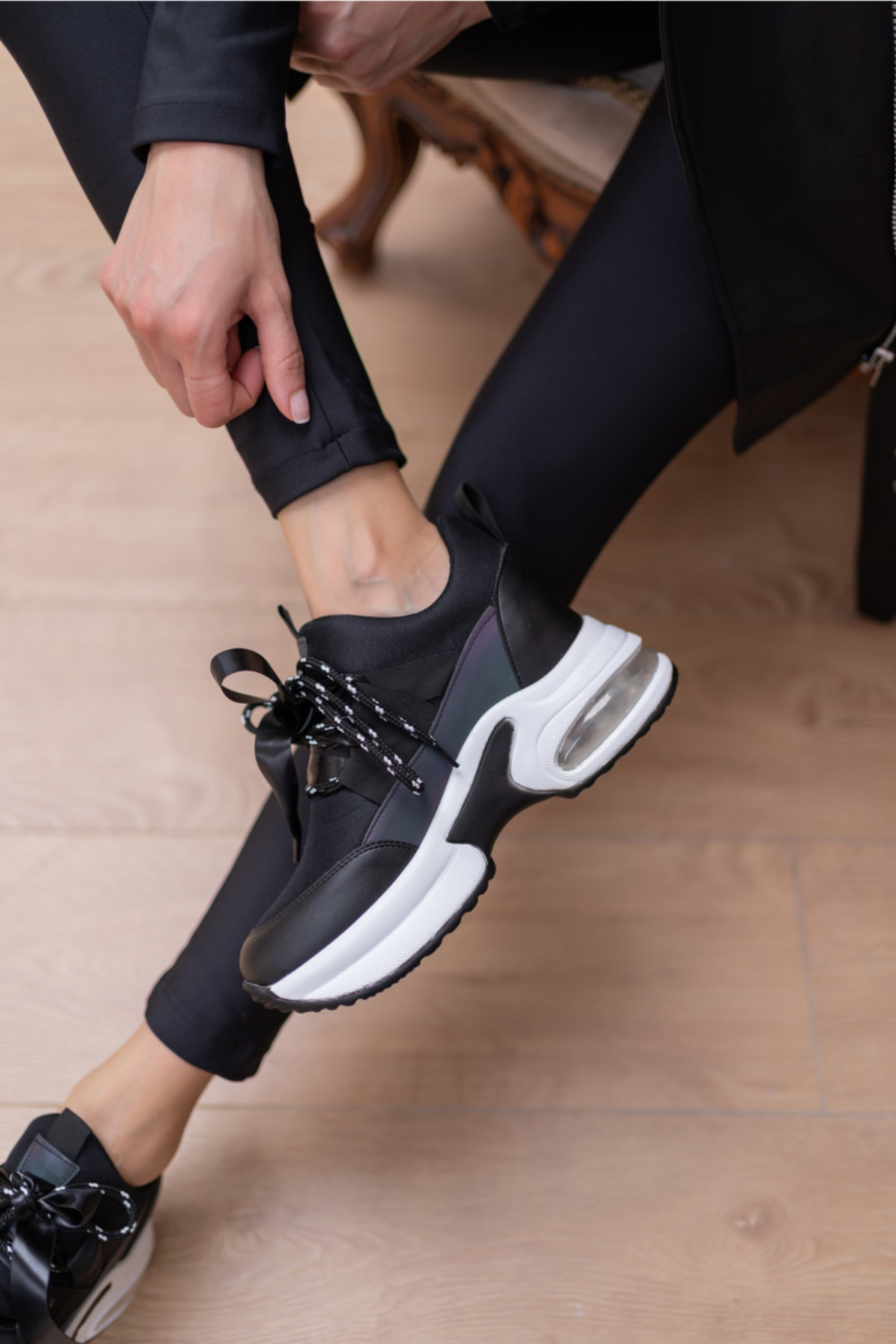 HANNA KADİN GRİ DALGİÇ KUMAŞ DETAY GİZLİ TOPUK SNEAKER