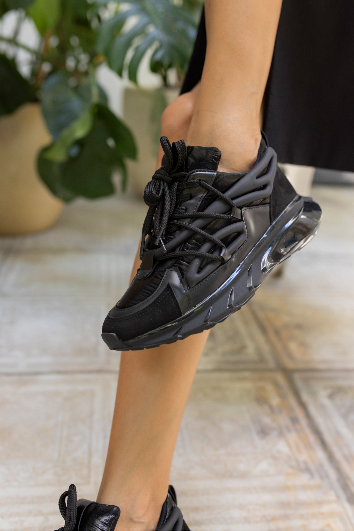 BLANCO KADİN SİYAH PARASUT KUMAŞ DETAY SNEAKER