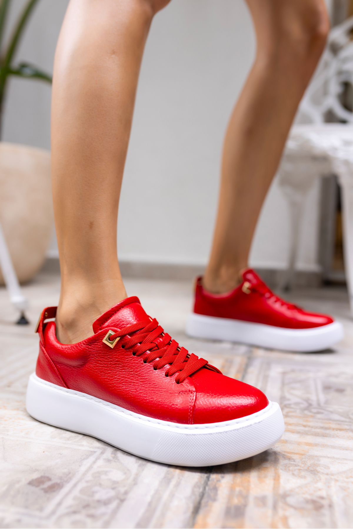 BUSCEMQ KADIN SİYAH GERCEK DERİ EVA TABAN SNEAKER
