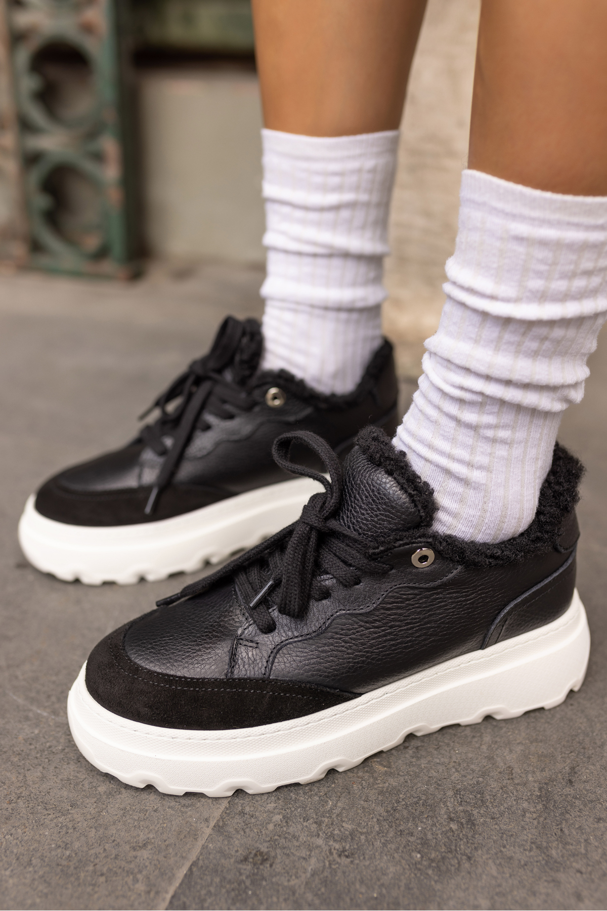 KEDDY KADIN SİYAH GERCEK DERİ EVA TABAN SNEAKER