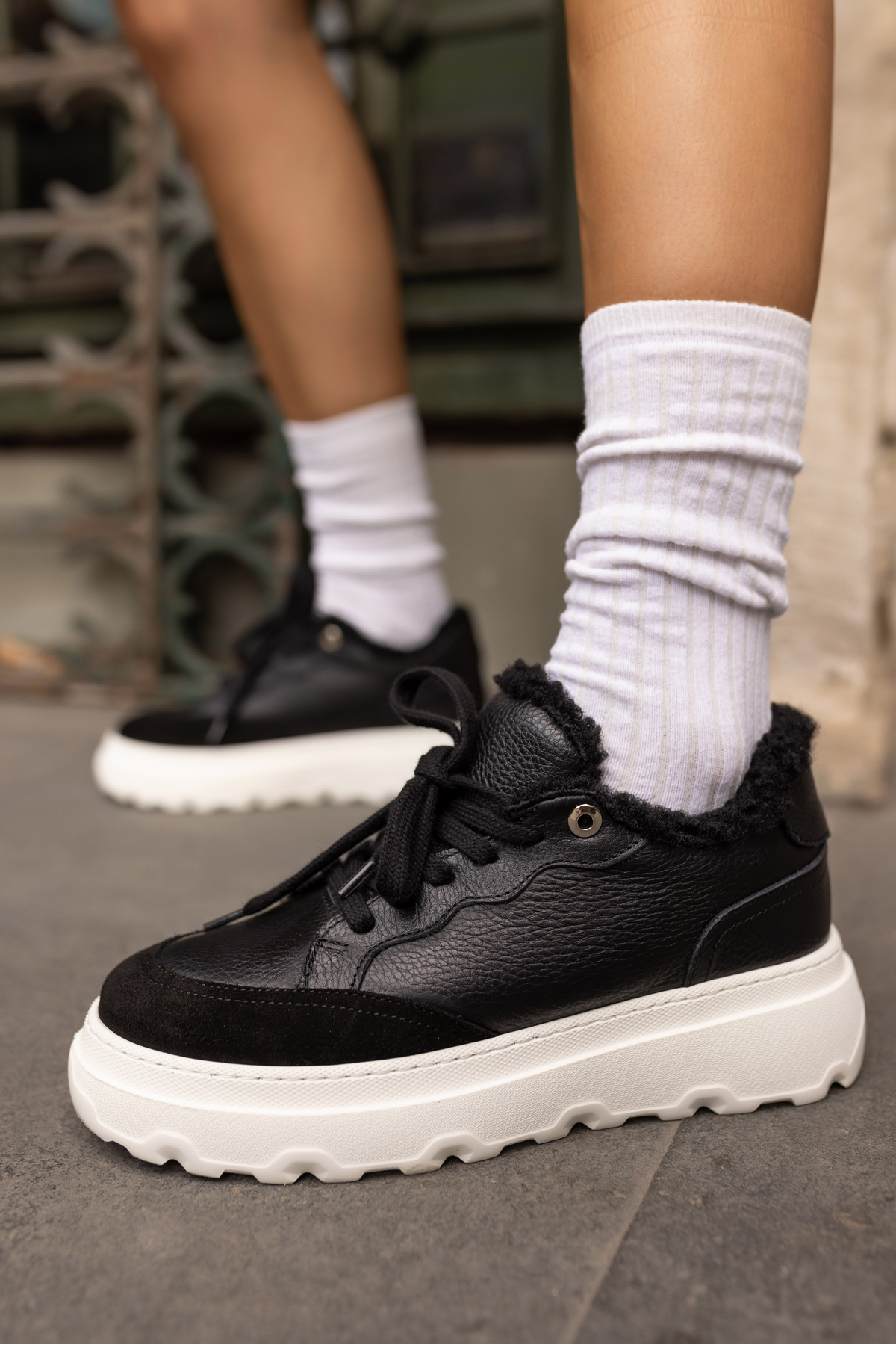 KEDDY KADIN SİYAH GERCEK DERİ EVA TABAN SNEAKER
