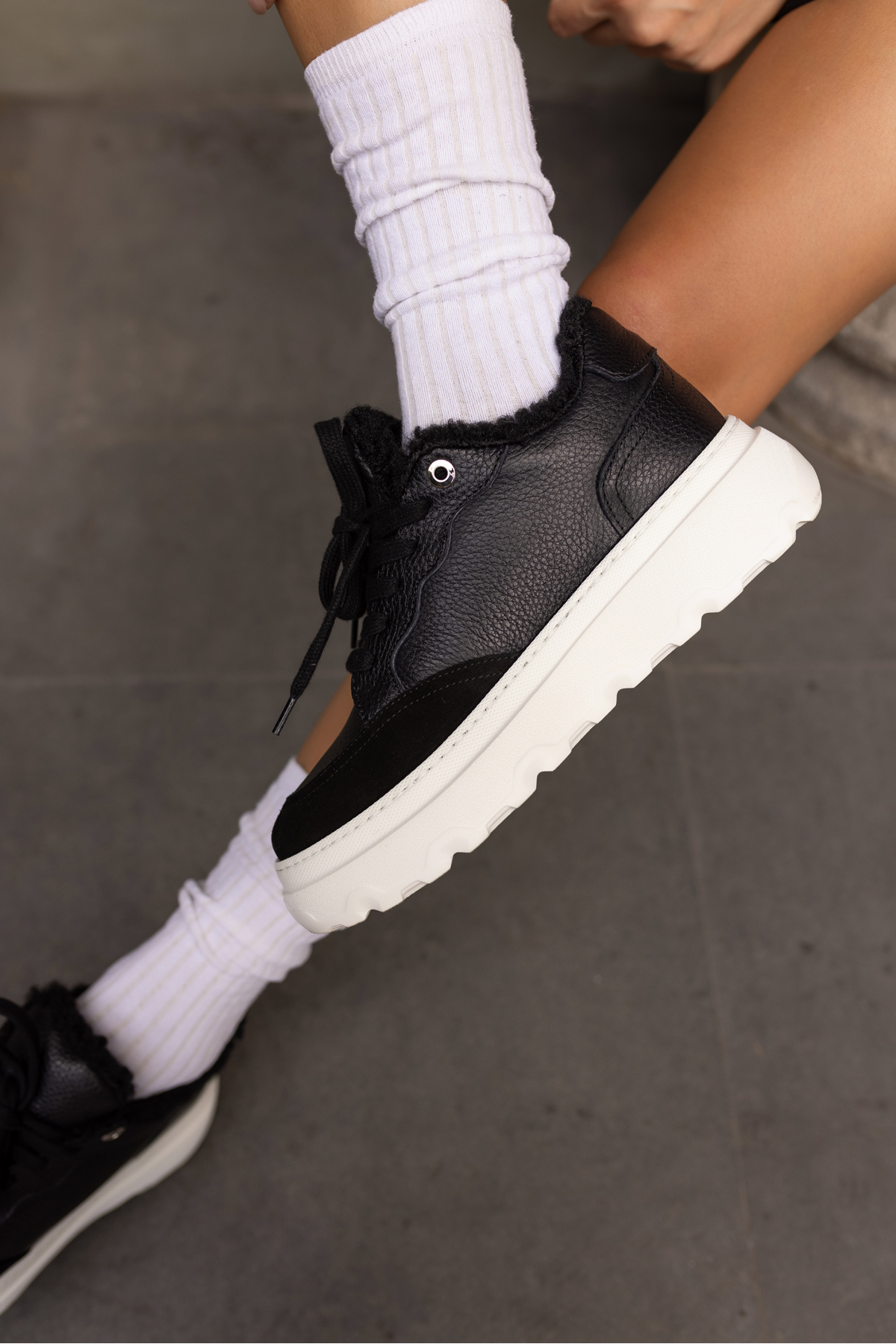 KEDDY KADIN SİYAH GERCEK DERİ EVA TABAN SNEAKER