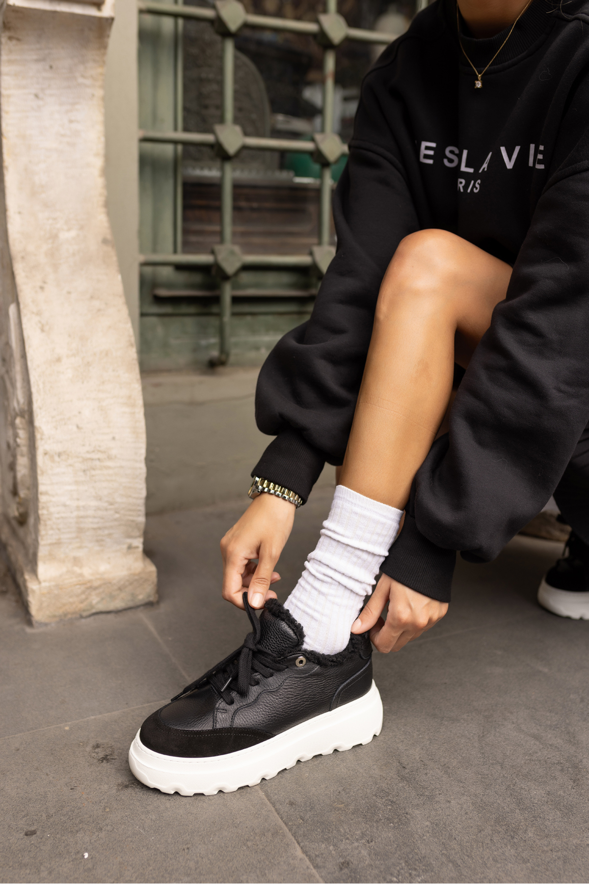 KEDDY KADIN SİYAH GERCEK DERİ EVA TABAN SNEAKER