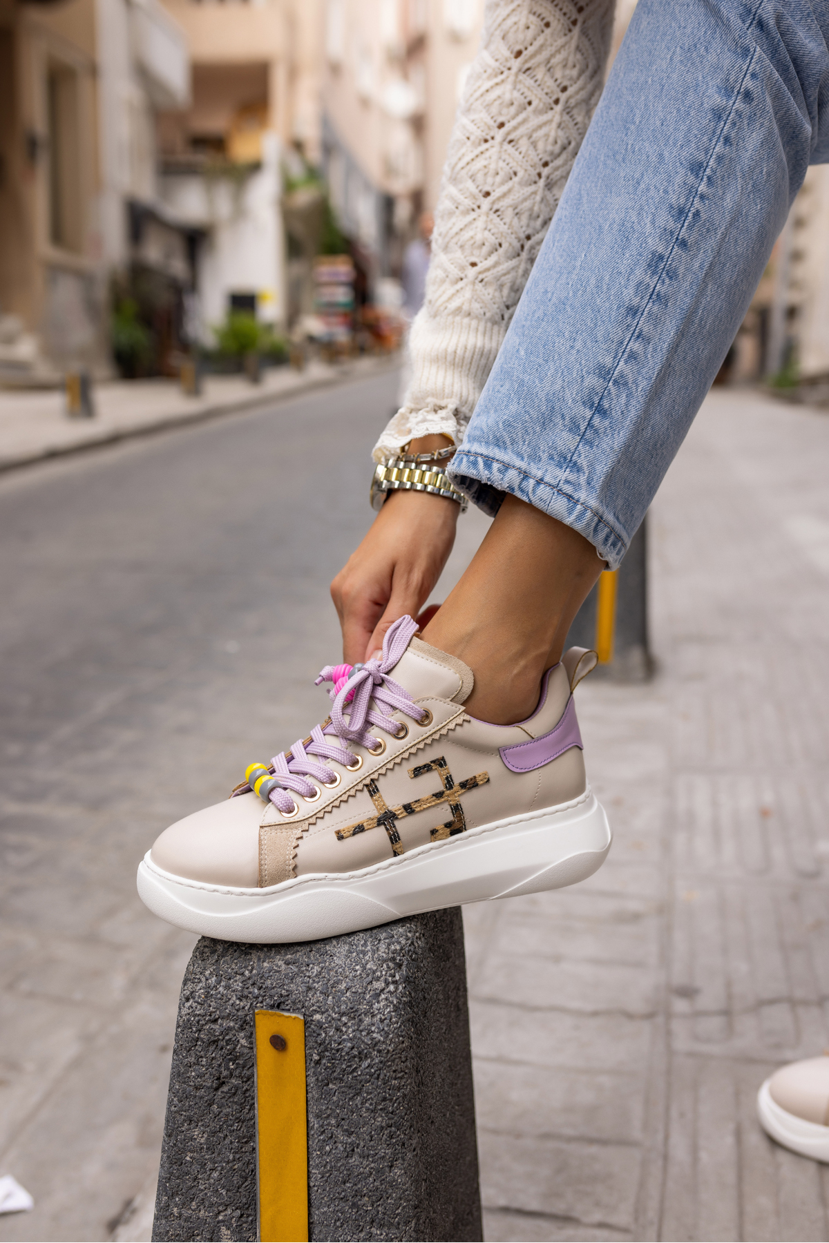 REPSO KADIN KUM LİLA BAGCIK DETAY EVA TABAN SNEAKER