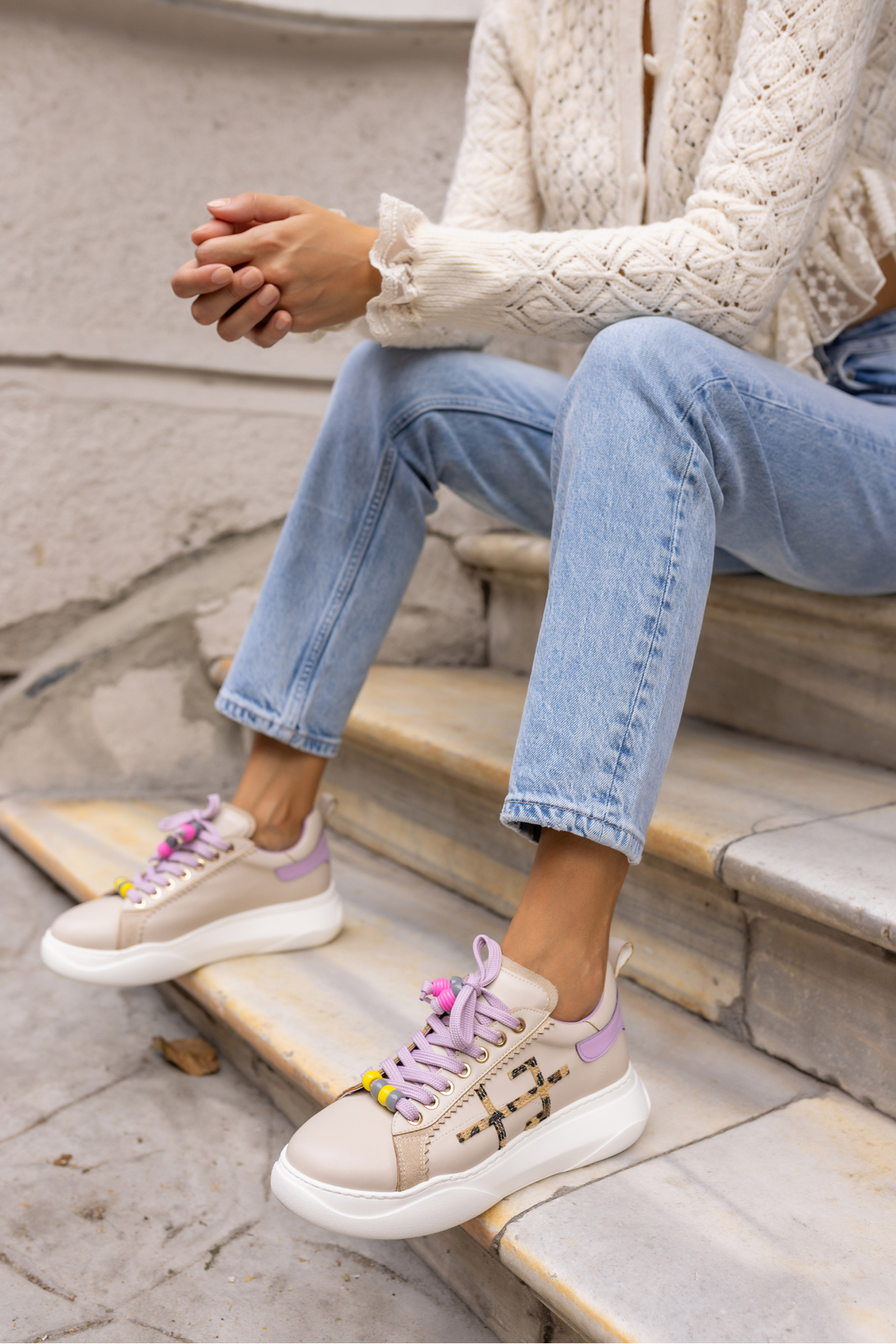 REPSO KADIN KUM LİLA BAGCIK DETAY EVA TABAN SNEAKER