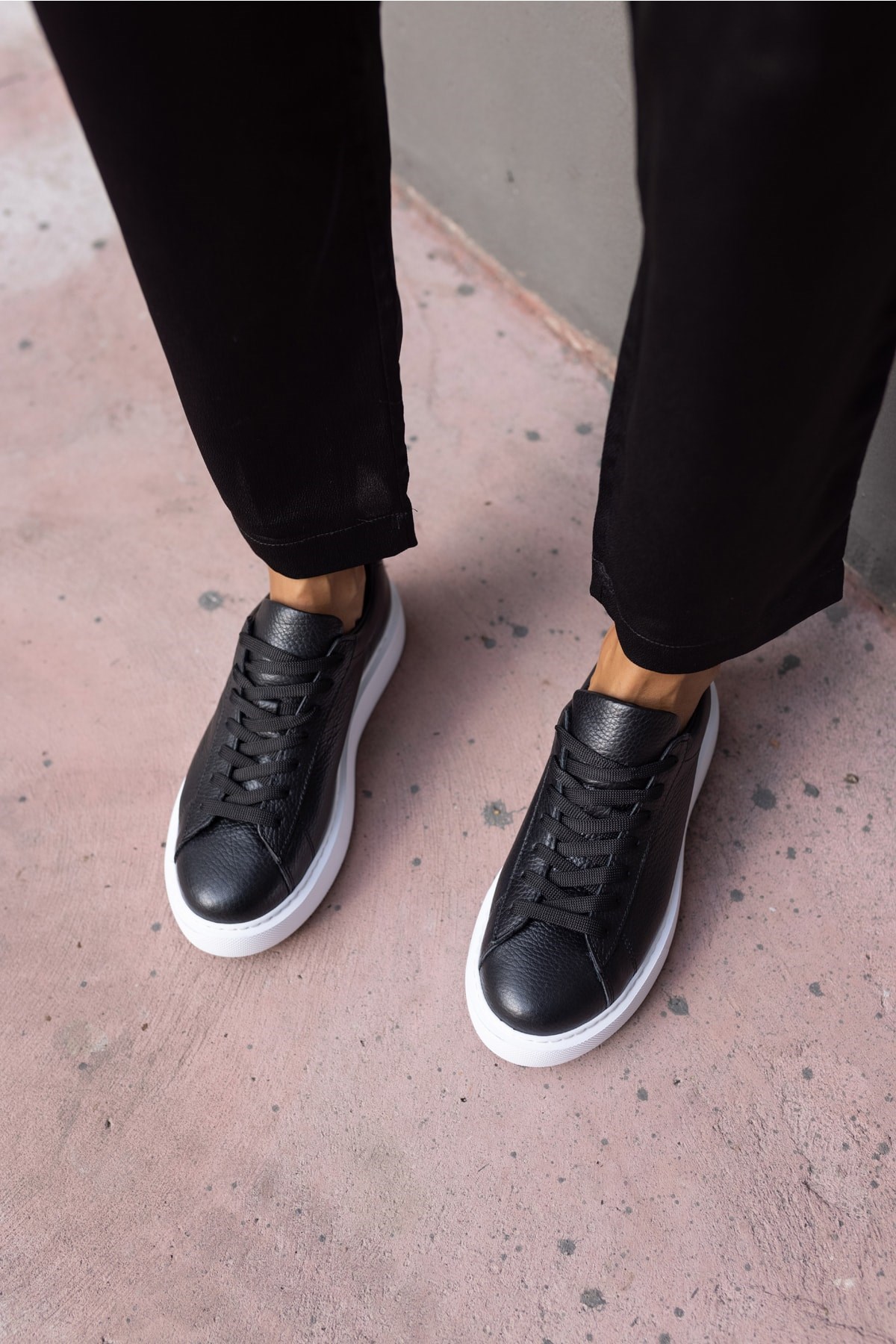 Angelo Kadın Siyah Gercek Deri Eva Tabanli Sneakers