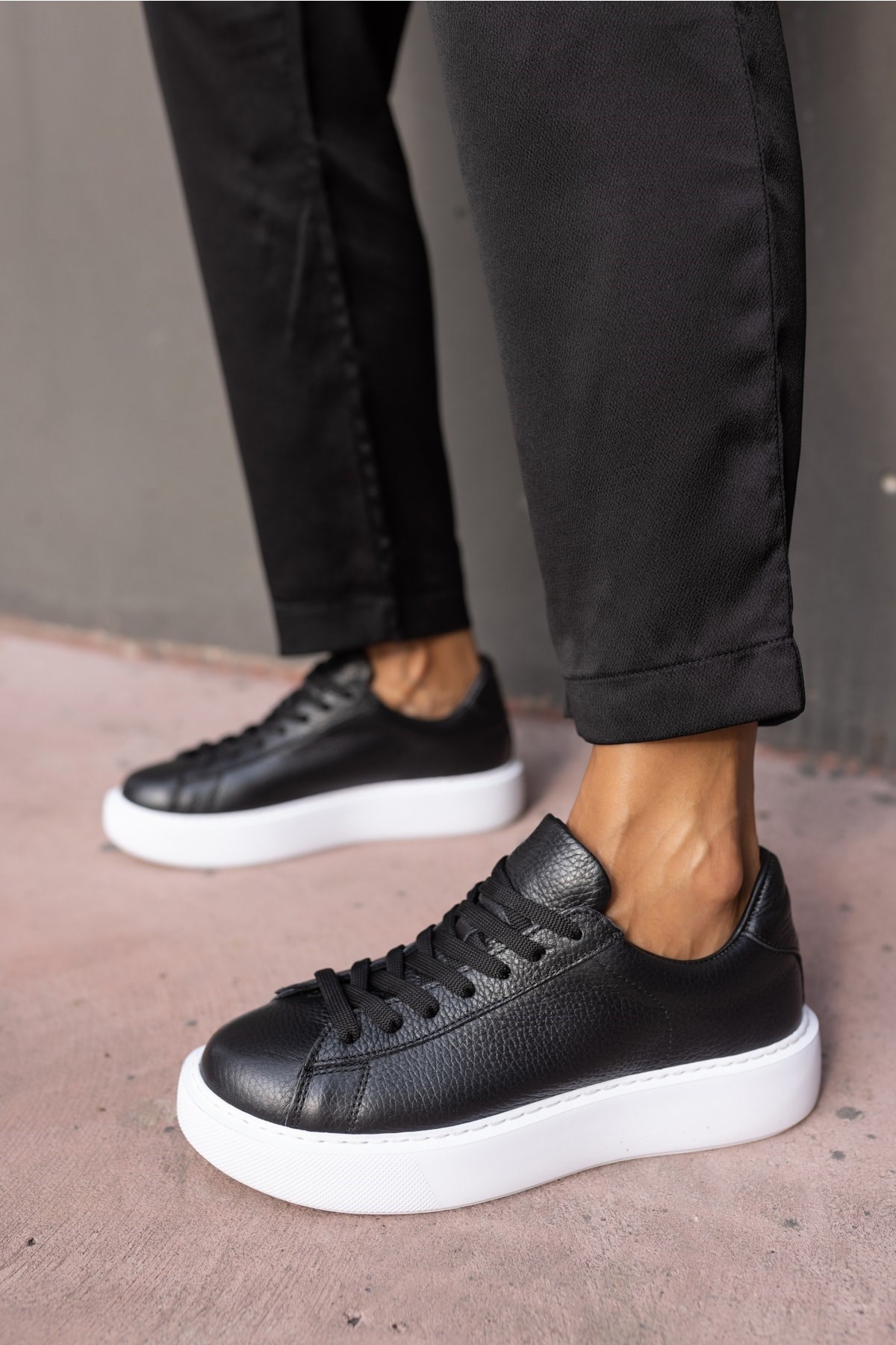 Angelo Kadın Siyah Gercek Deri Eva Tabanli Sneakers