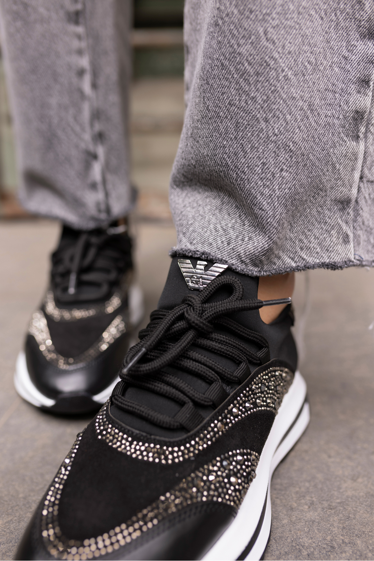 COLLE KADİN SİYAH SCUBA MALZEME SİYAH TAŞ SNEAKER