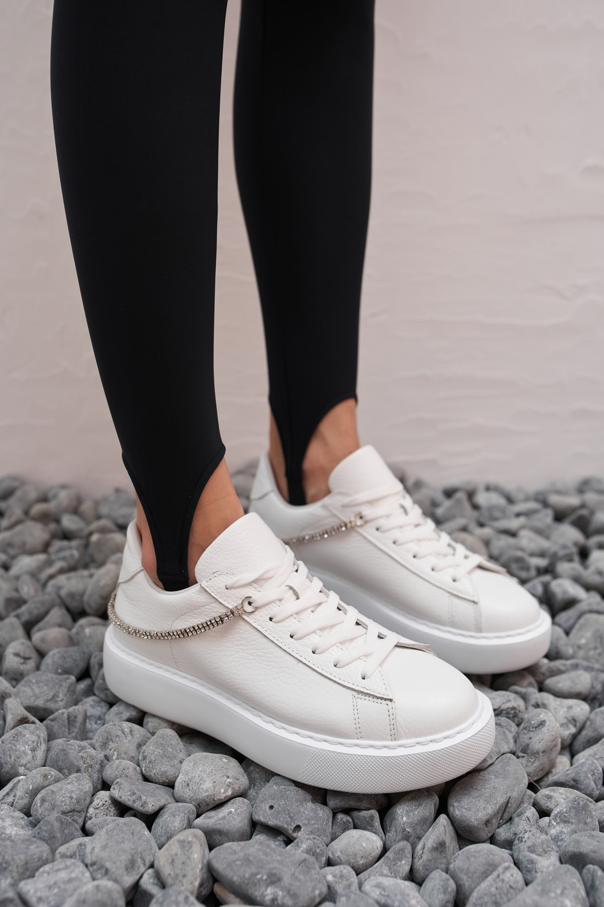 Polinas Kadin Camel Taş Detay Gercek Deri Suet Sneaker