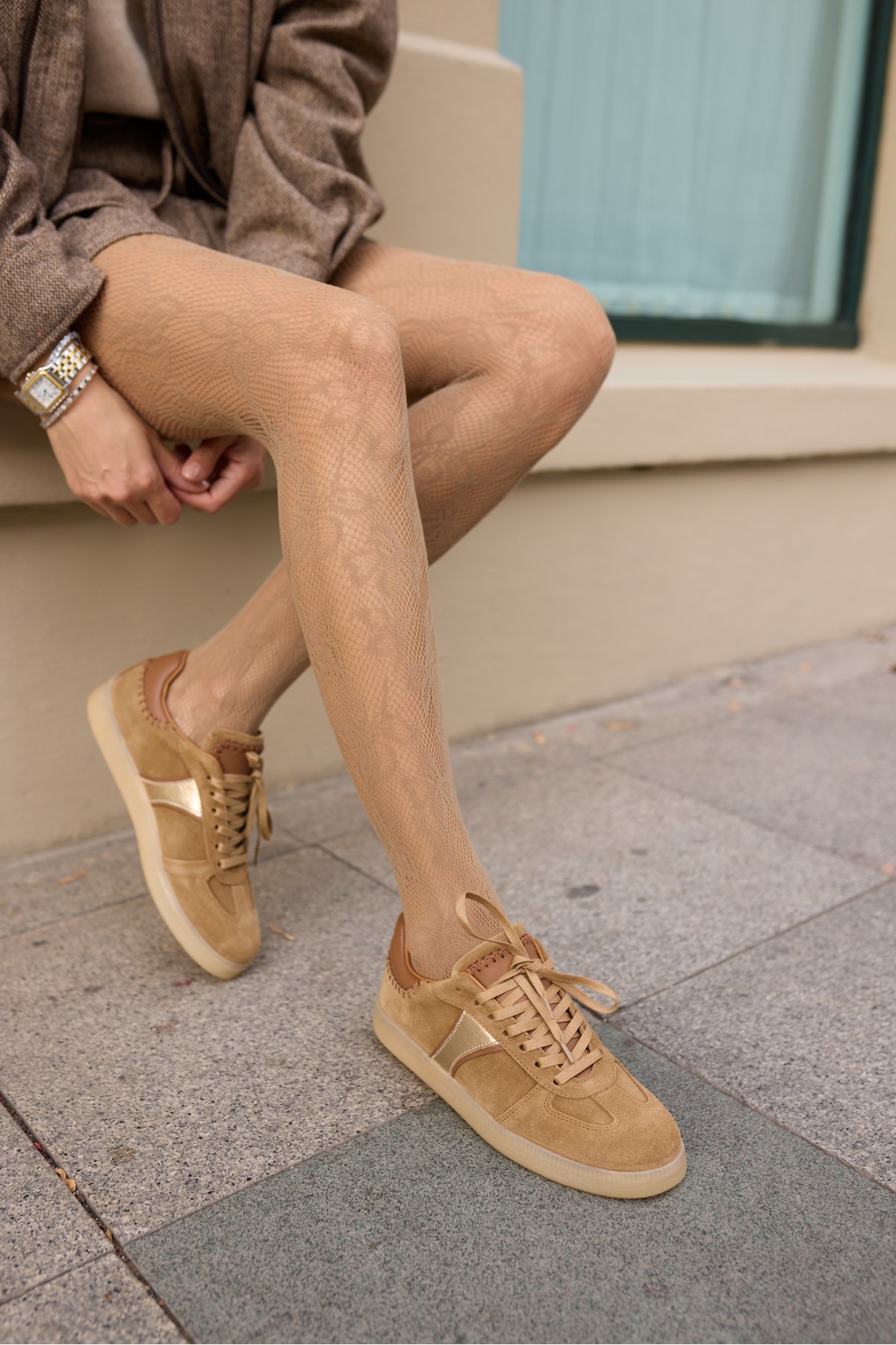 TANİA KADİN TUTUN TABA GERCEK DERİ SUET BAGCIKLI SNEAKER