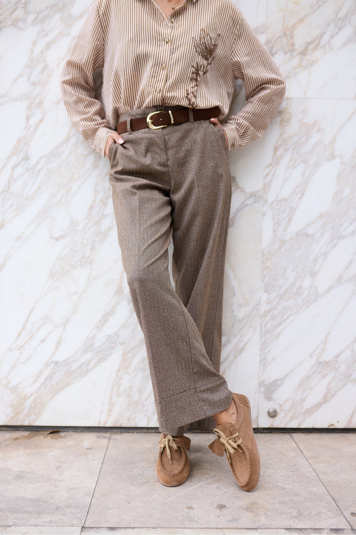 POET KADİN TABA TUTUN GERCEK SUET LOAFER AYAKKABİ