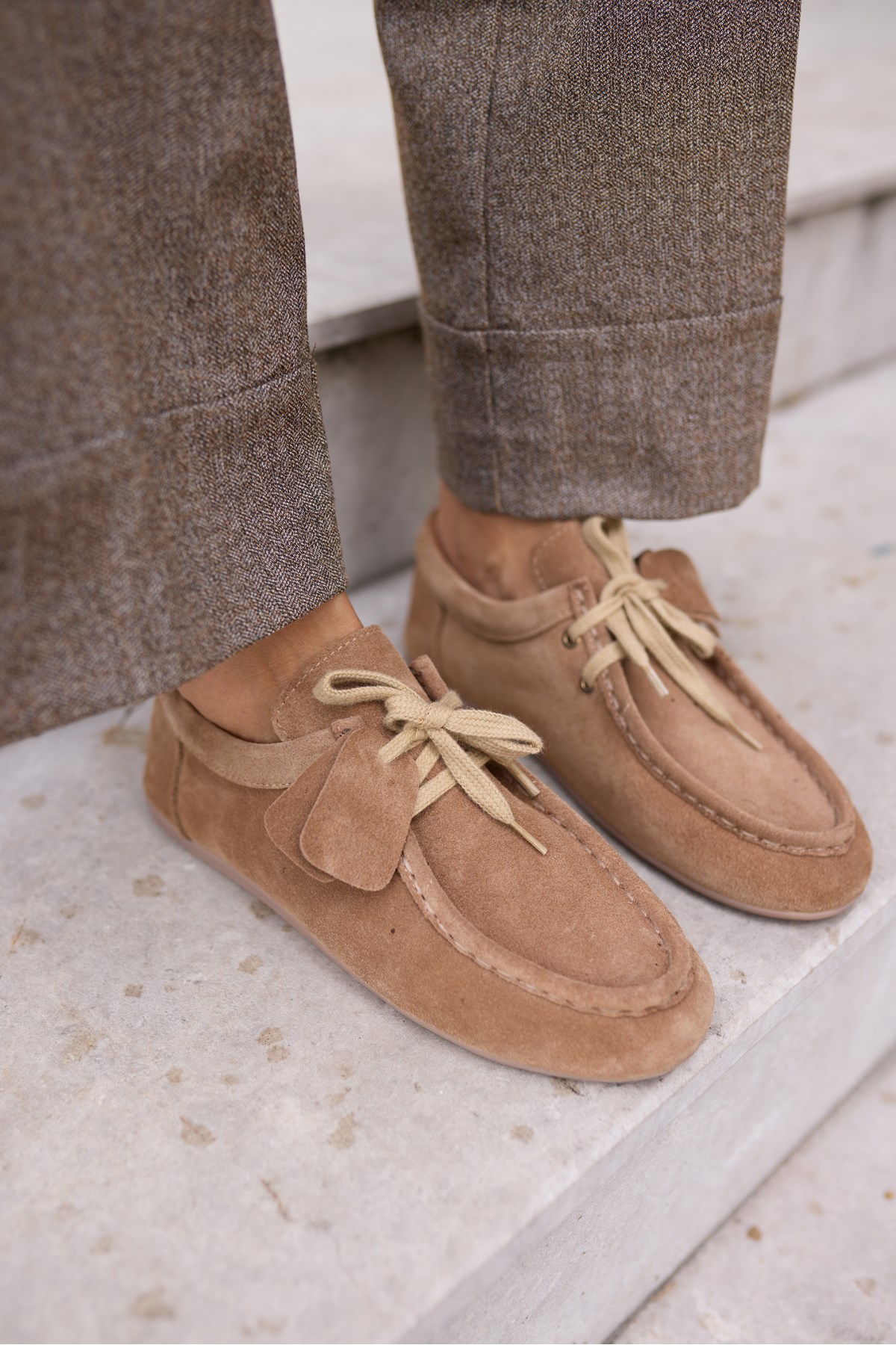 POET KADİN TABA TUTUN GERCEK SUET LOAFER AYAKKABİ