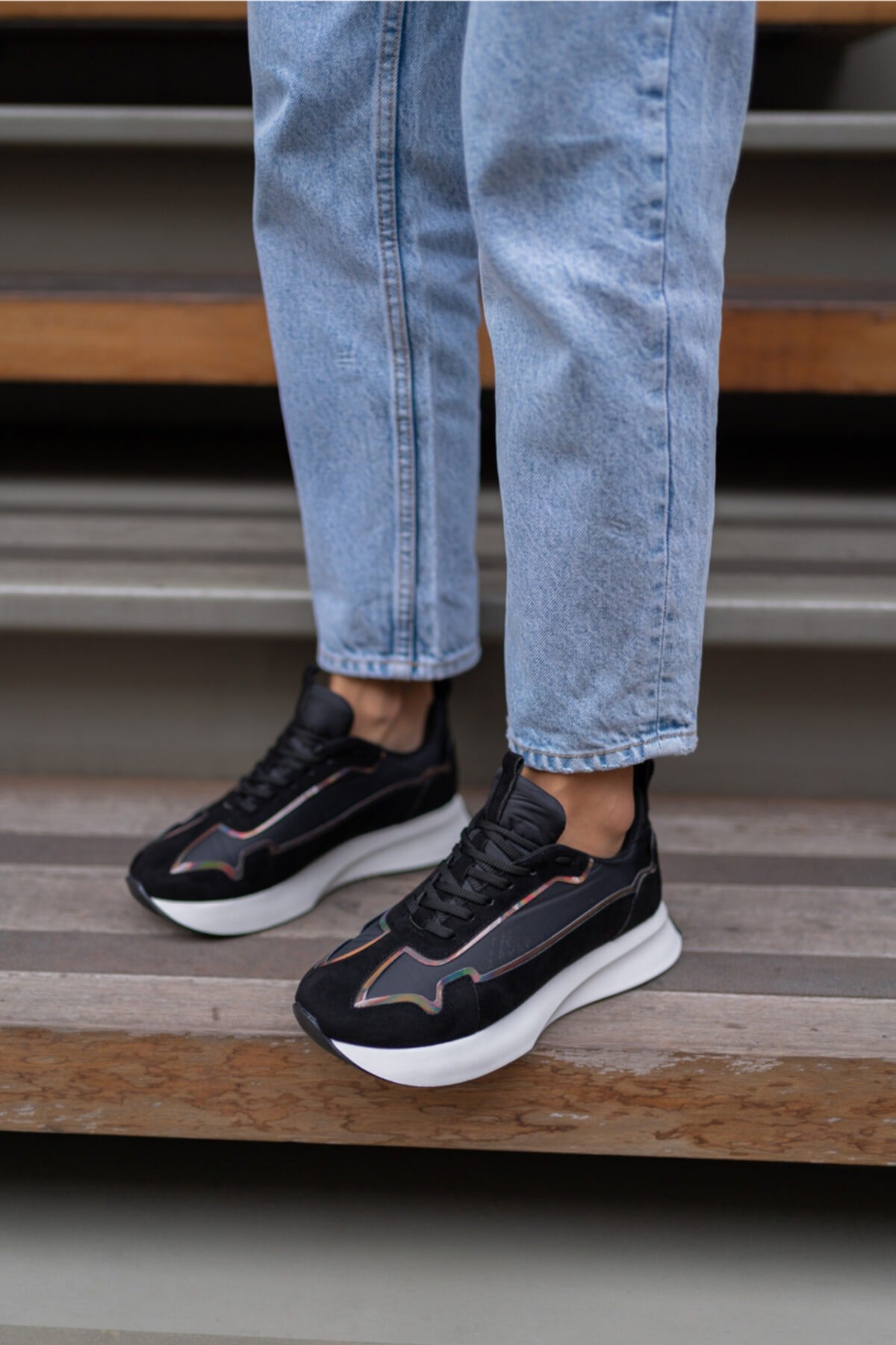 Tody Kadın Siyah Vegan Suet Sneakers