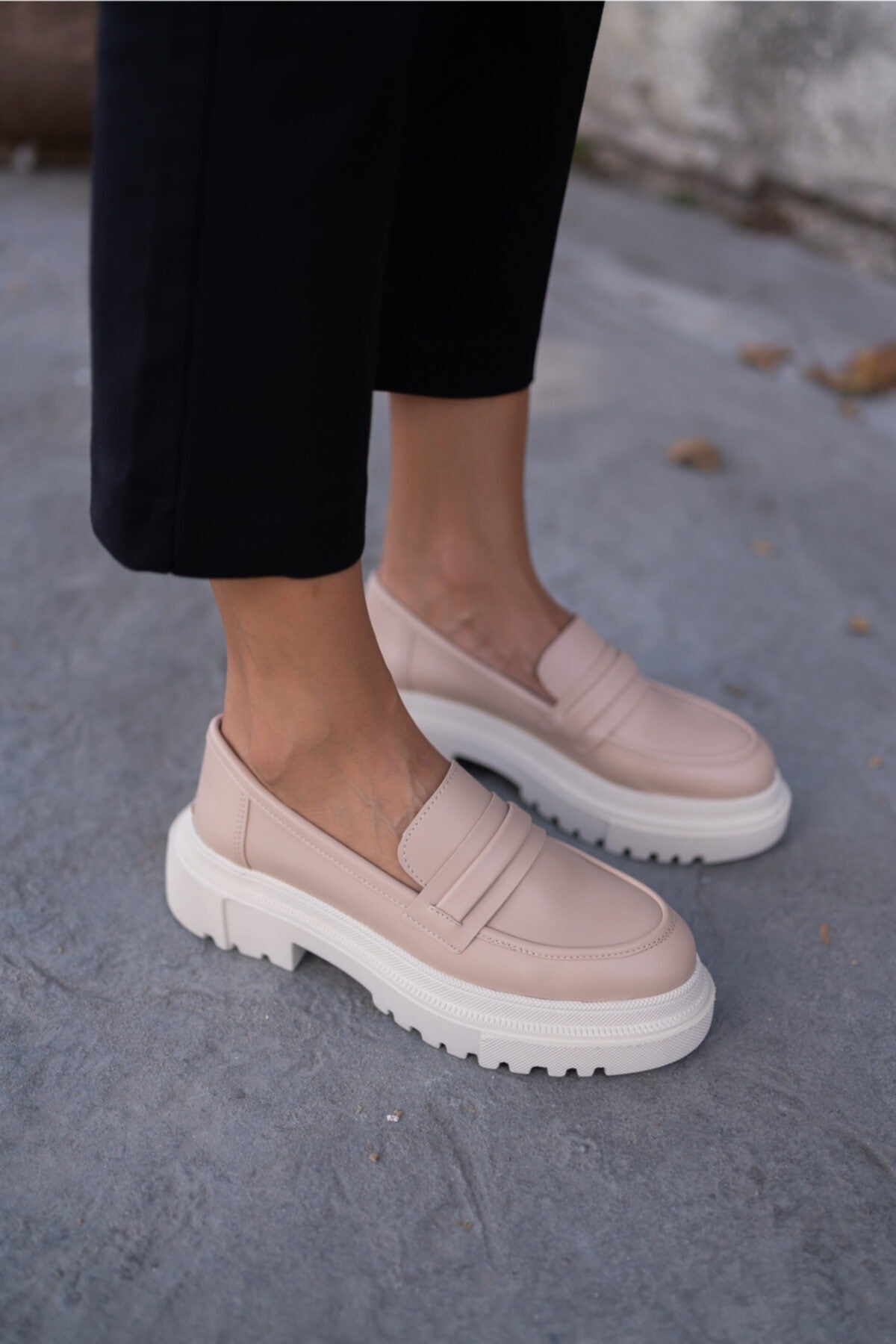 Lopes Kadin Nude Oxford Ayakkabi