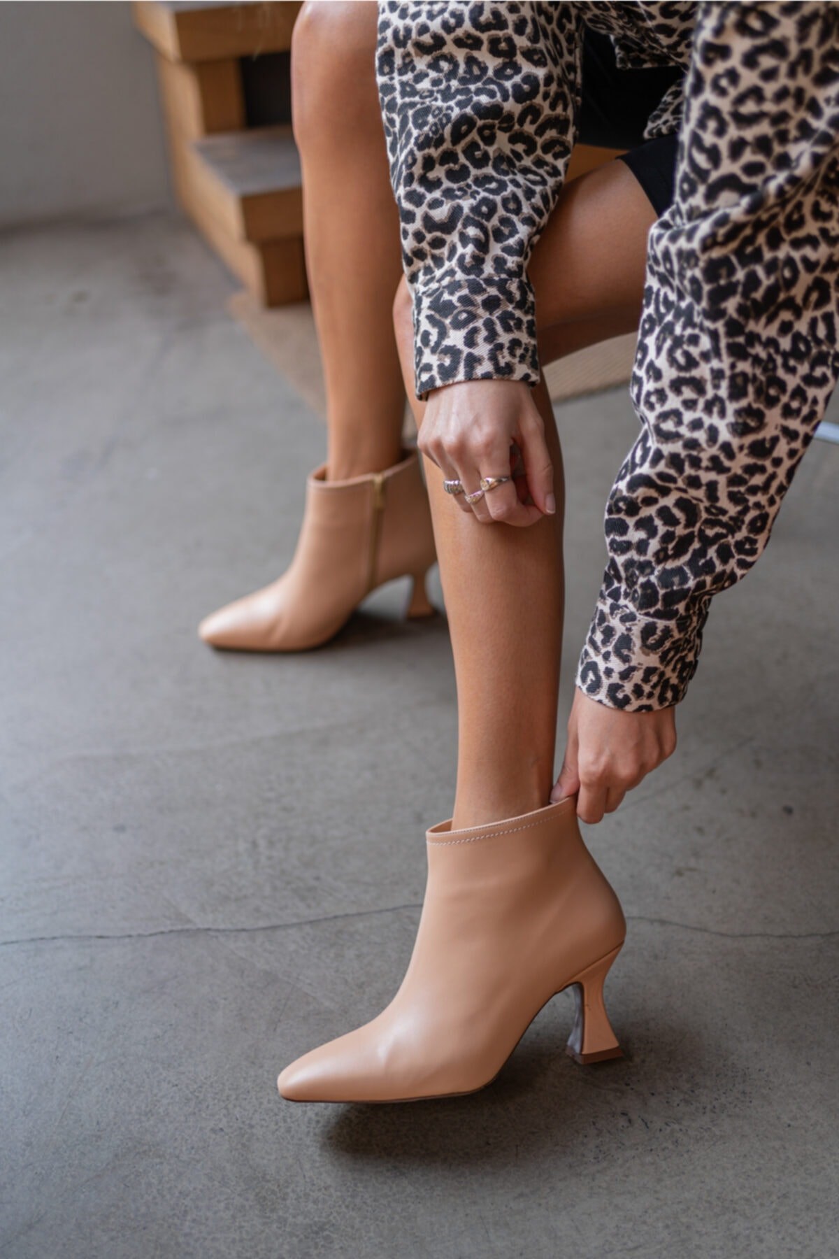 Jorges Kadın Nude Topuklu Bootie