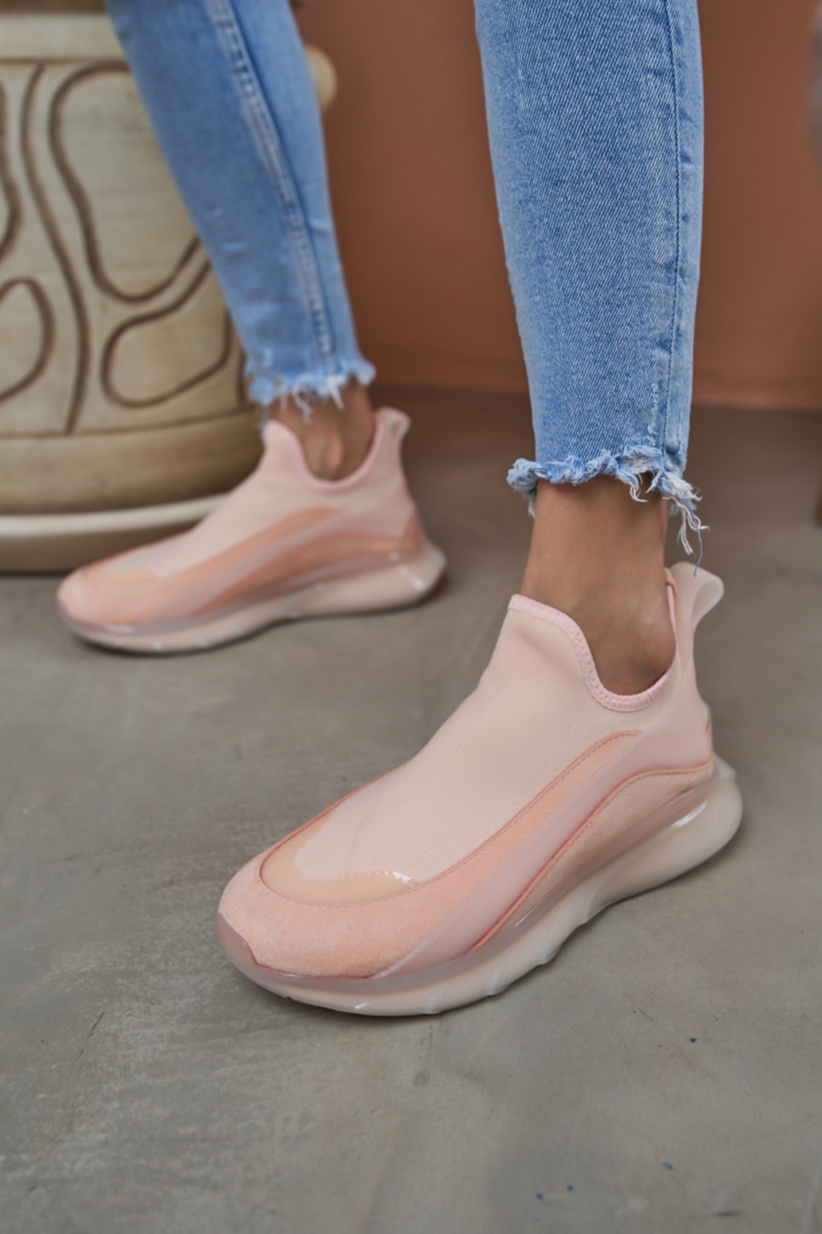 Calole Kadın Kavun Turuncu Airtaban Detay Sneakers Ayakkabi