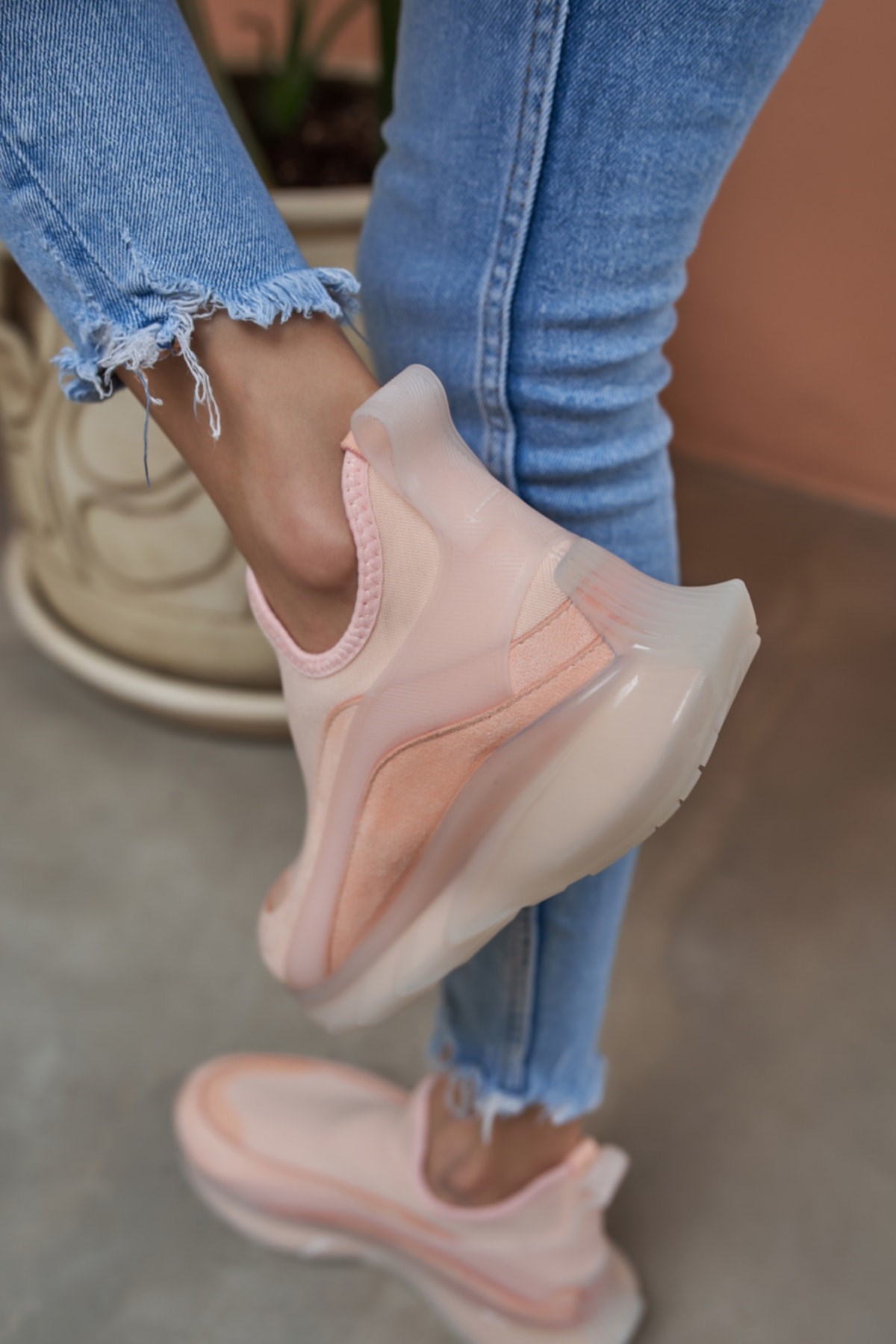 Calole Kadın Kavun Turuncu Airtaban Detay Sneakers Ayakkabi